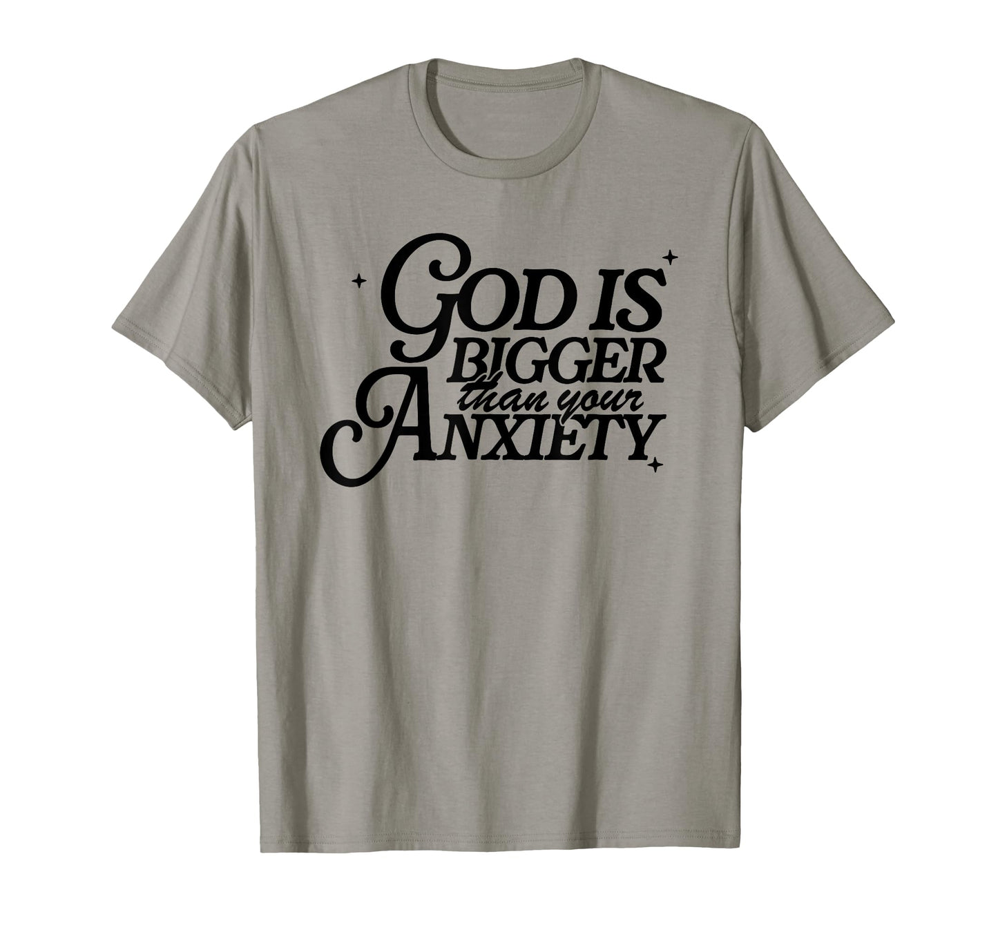 God Is Bigger Than Your Anxiety, Christian Retro T-Shirt