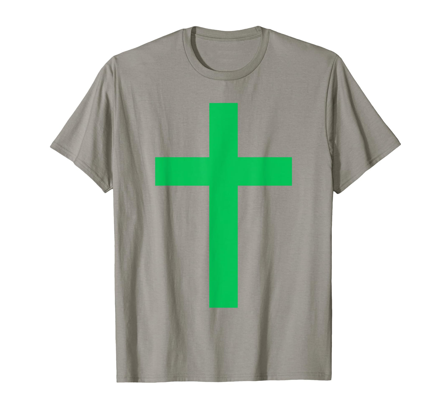 Green Christian Jesus Cross White T-Shirt