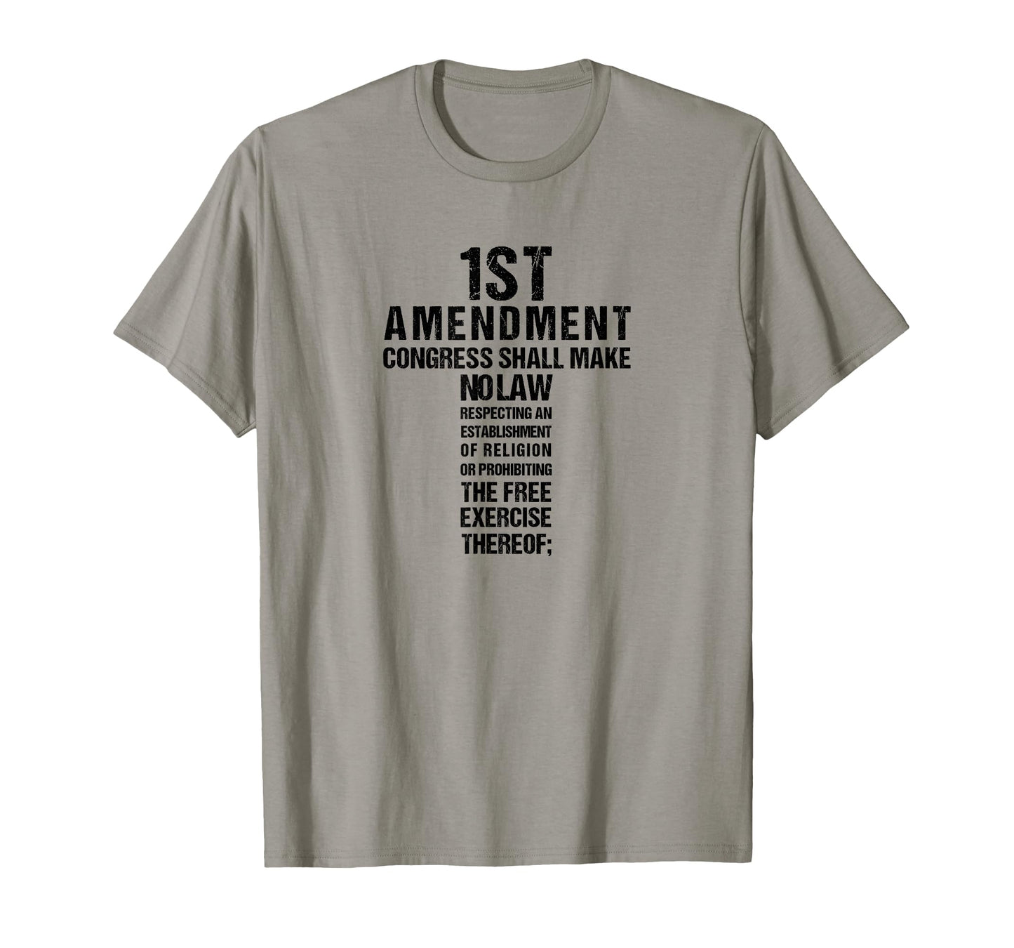Christian Cross First Amendment Freedom of Religion Word T-Shirt