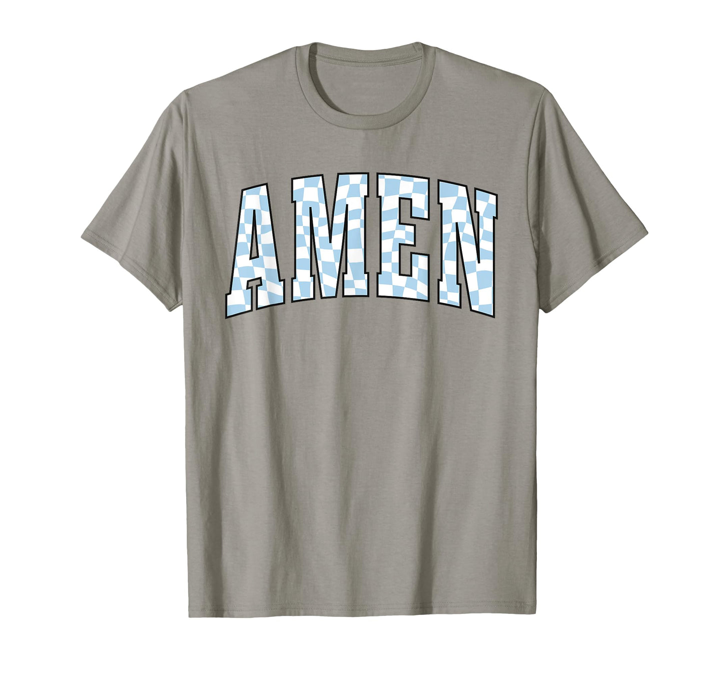 Amen Religious Checkerboard Christian Bible Verse Jesus T-Shirt