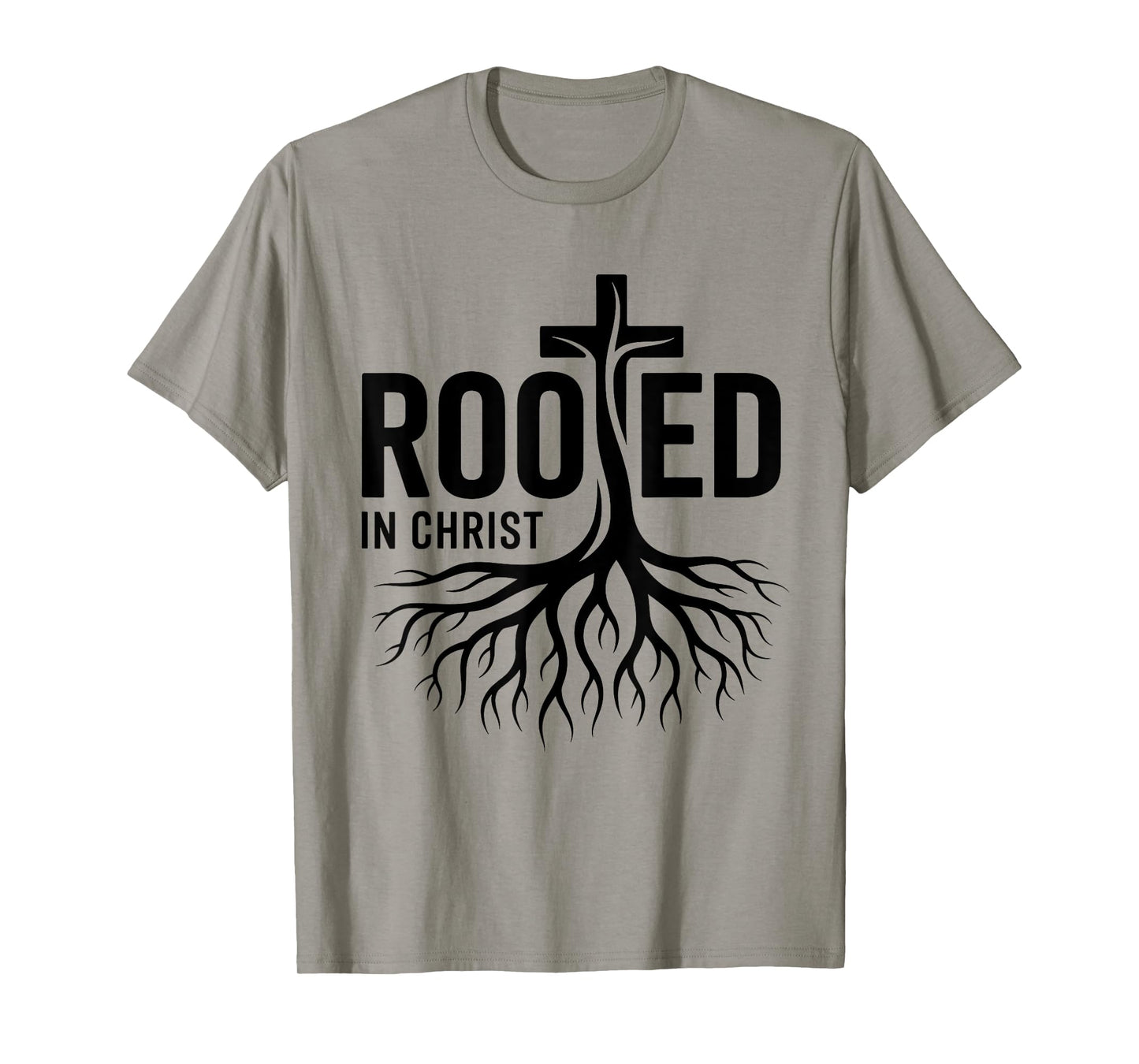 Rooted in Christ Jesus Cross Christian Faith T-Shirt