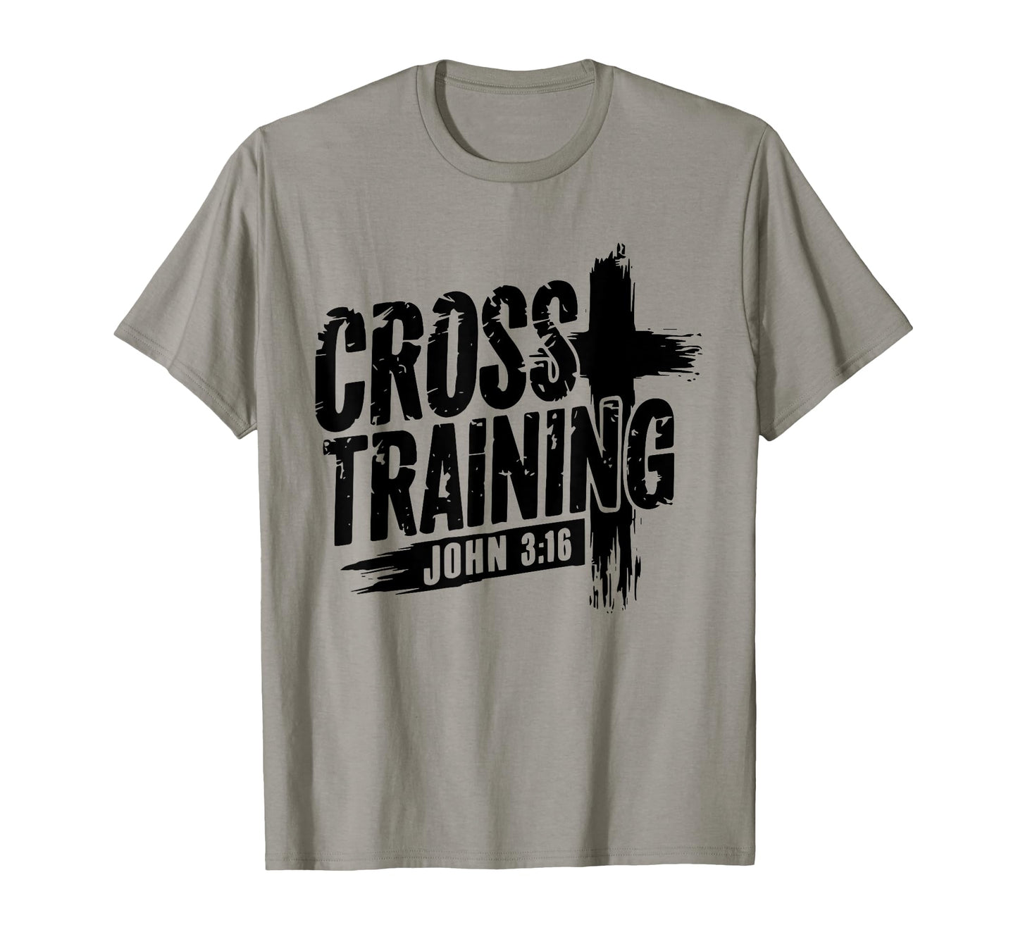 Retro Cross Training 3 16 Christian Faith Motivational Bible T-Shirt