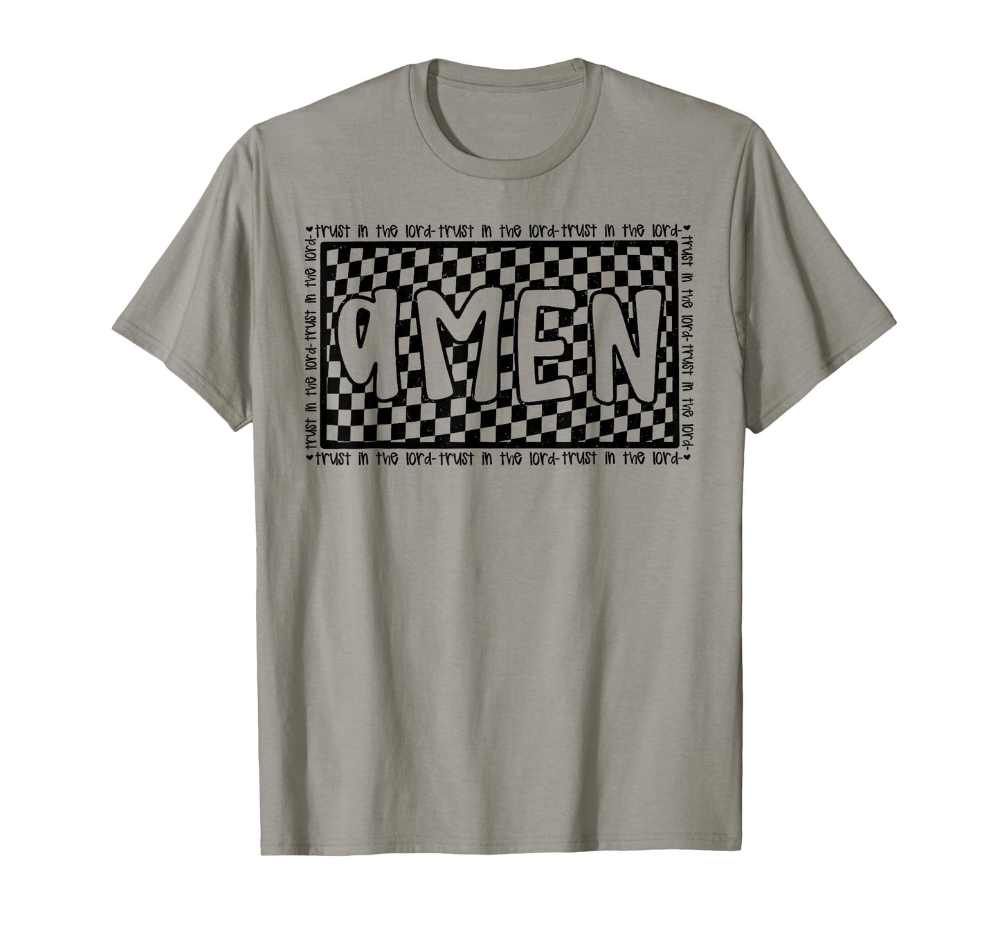 Checkered Amen Vintage Jesus Bible Verse Christian Religious T-Shirt
