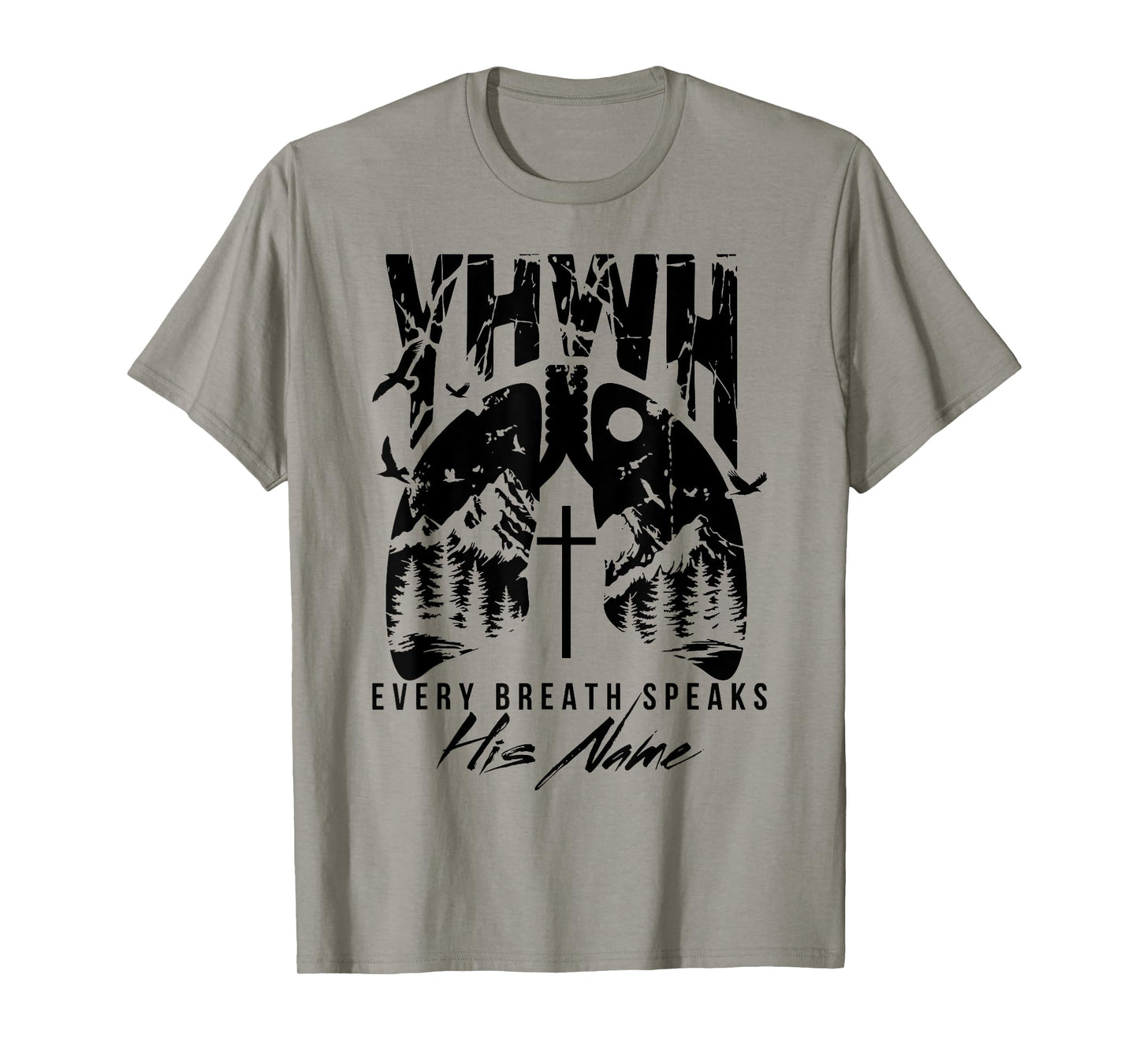 Floral Lung Christian Our Very Breath Speaks His Name YHWH T-Shirt