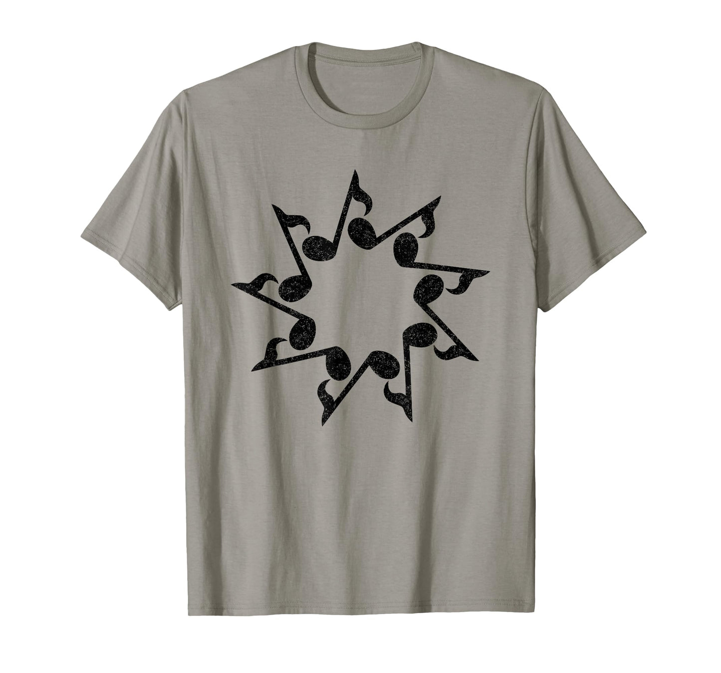 Music Notes Nine Pointed Star - Vintage Style Baha'i Tee T-Shirt