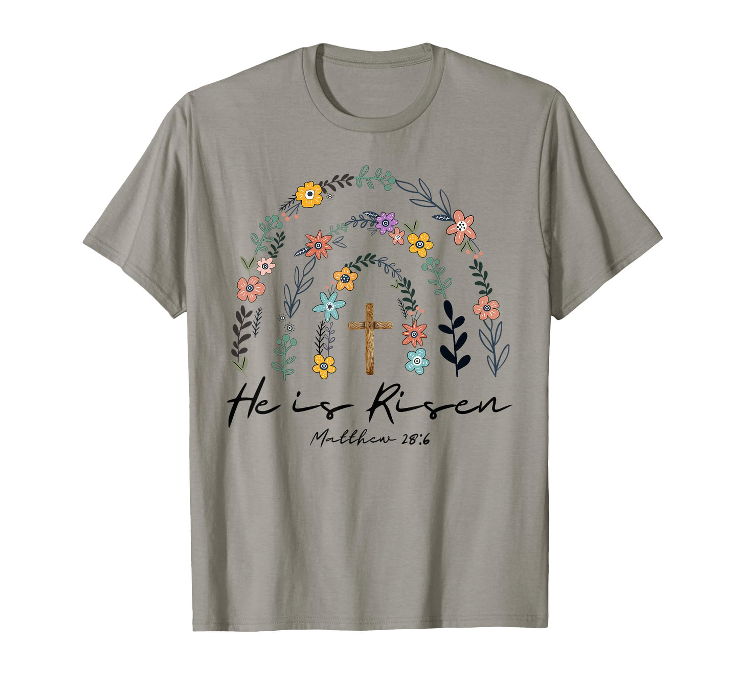 He Is Risen Spring Floral Rainbow Easter Christian Women Kid T-Shirt