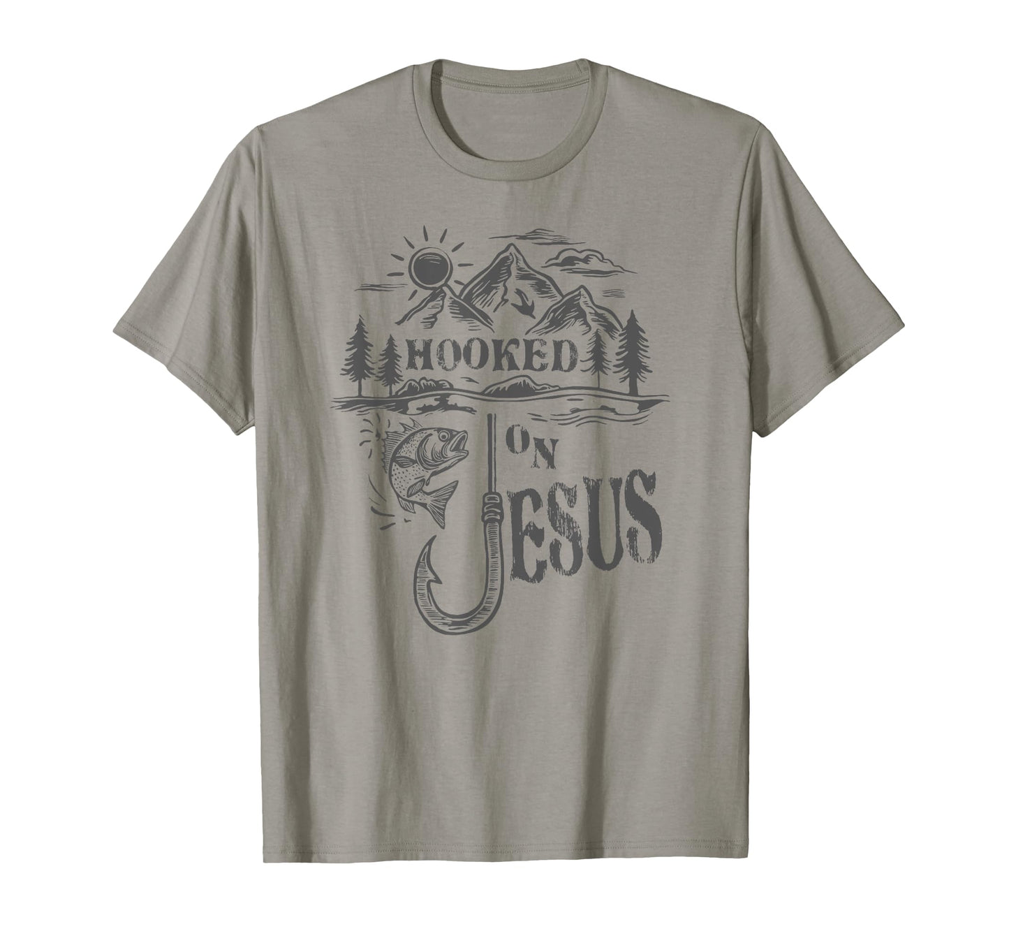 Hooked on Jesus Christ Faith Hope Love Christian T-Shirt