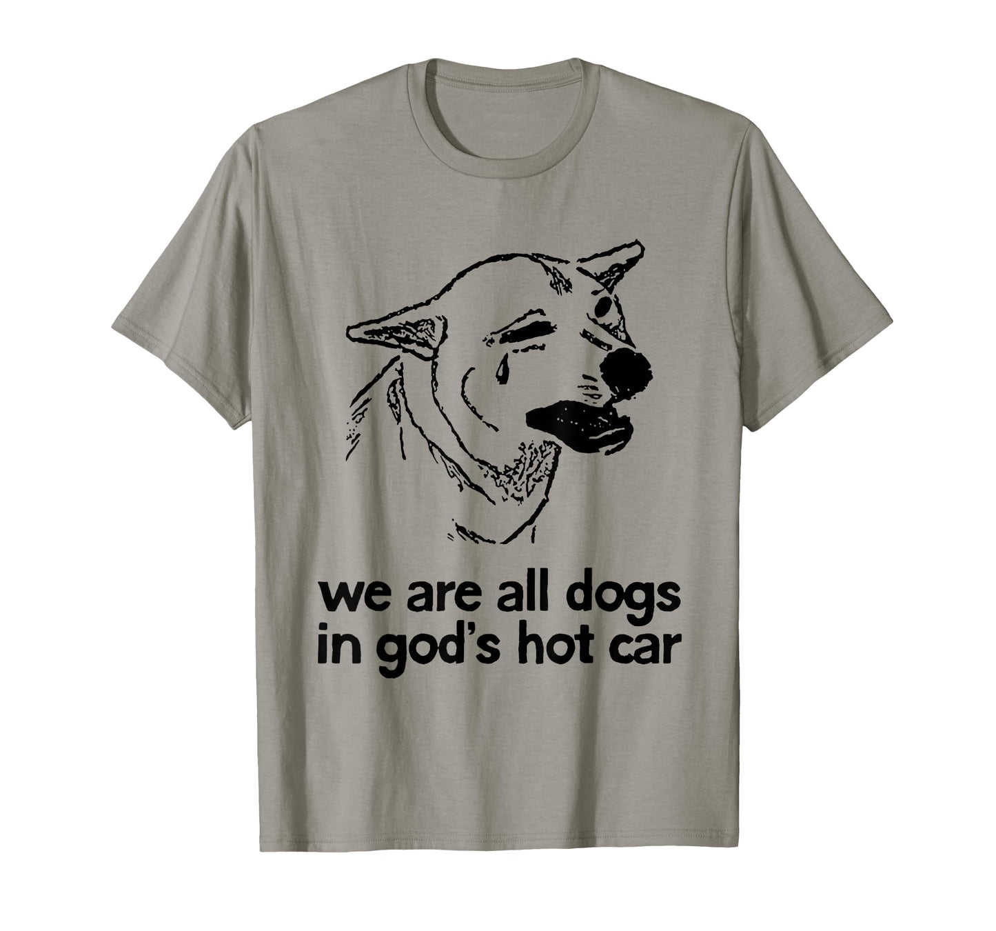 We are All Dogs in God's Hot Car Funny Dog Meme T-Shirt