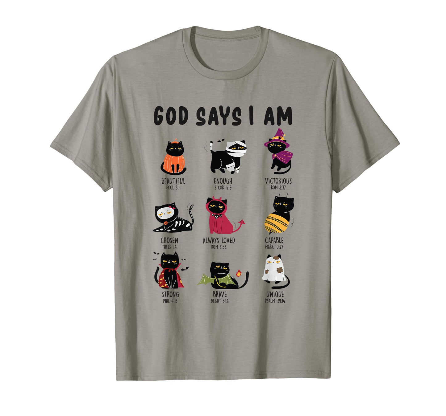 Cute God Says I Am Cat Lover Funny Christian Halloween Kids T-Shirt