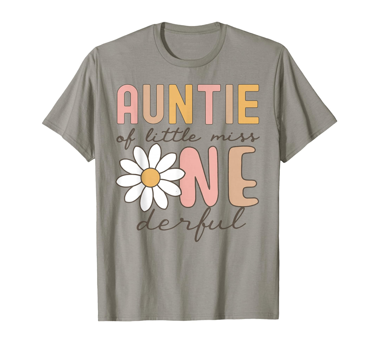 Auntie of Little Miss Onederful First Birthday Daisy Family T-Shirt