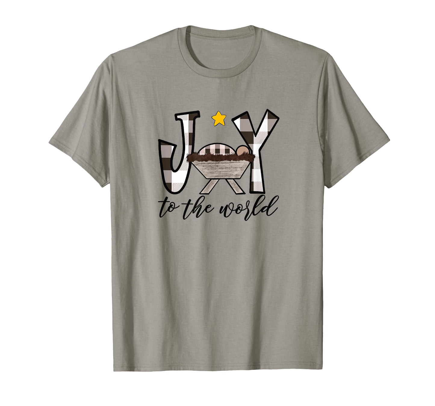 Joy To The World Baby Jesus In the Manger Christmas Design T-Shirt