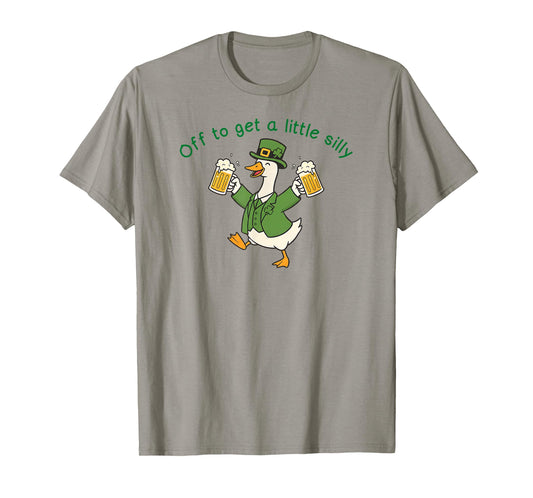 Funny St Patricks Day Goose Off to Get A Little Silly Beer T-Shirt - T-Shirt | Sand