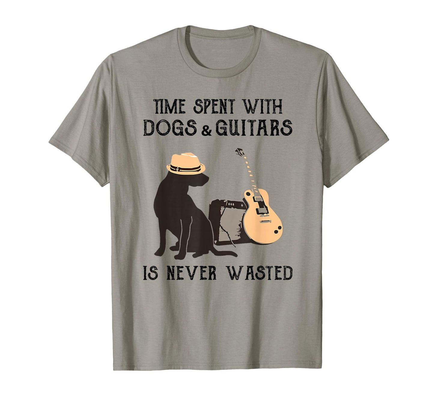Time spent with dogs and guitars is never wasted T-Shirt