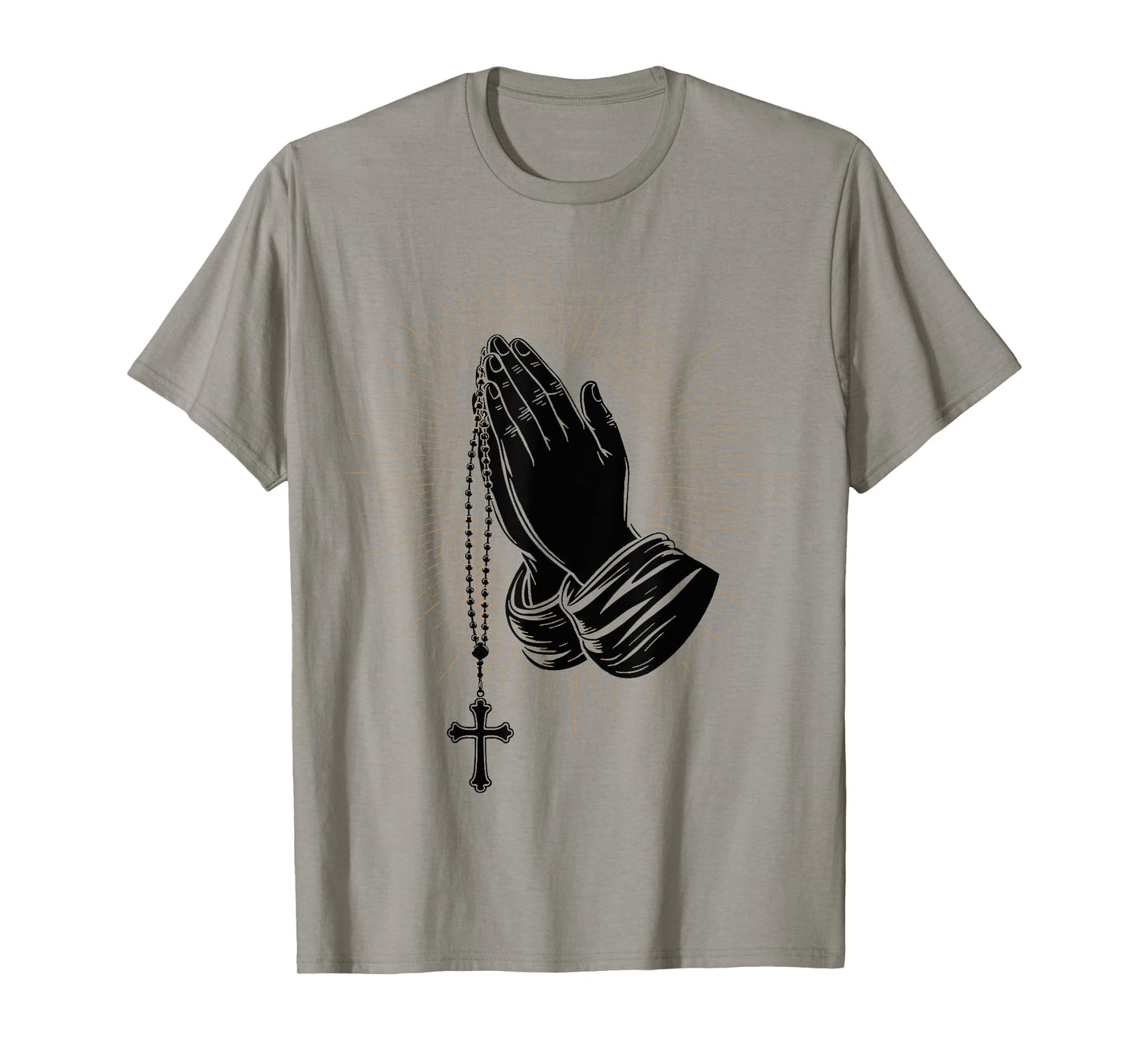 Rosary Praying Hands Faith Religious Christian Catholic T-Shirt
