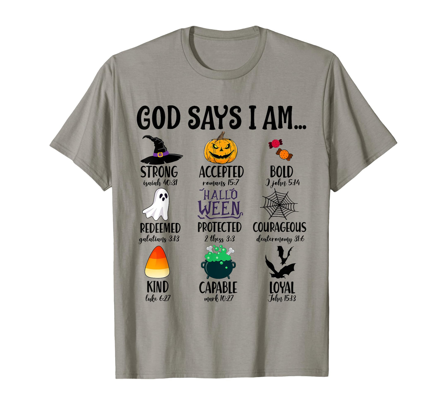God Says I Am Bible Verse Halloween Jesus Christian Pumpkin T-Shirt