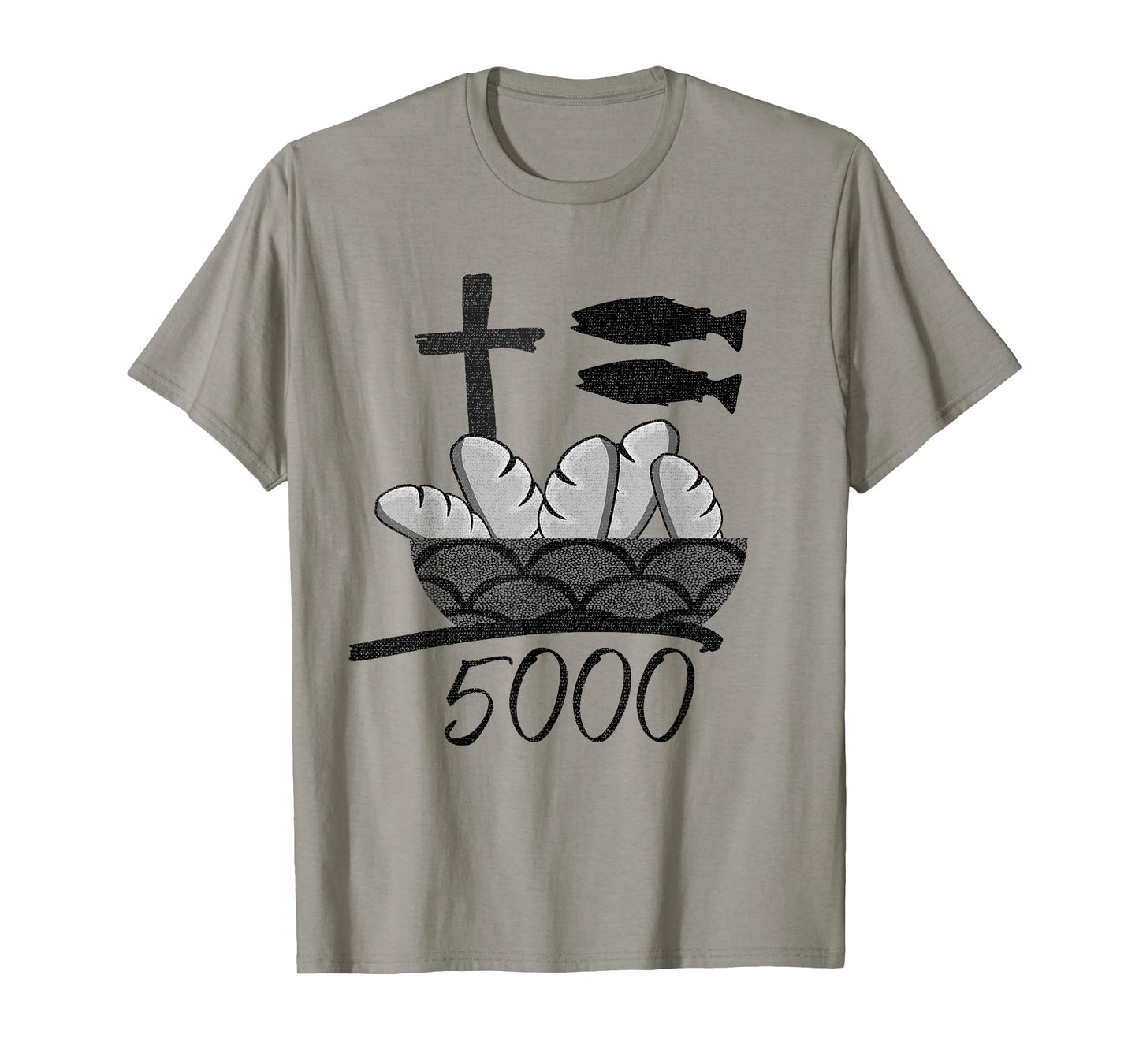 2 Fishes 5 Breads Bible Verses Religious Christian T-Shirt