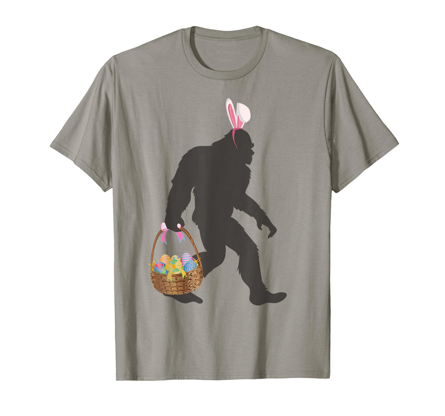 Funny Bigfoot Easter Grey T-Shirt - Classic Fit, Round Neck, Short Sleeve