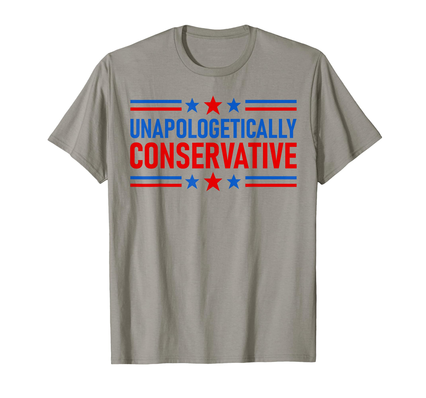 Mens Unapologetically Conservative Patriotic Retro USA Flag Quote T-Shirt
