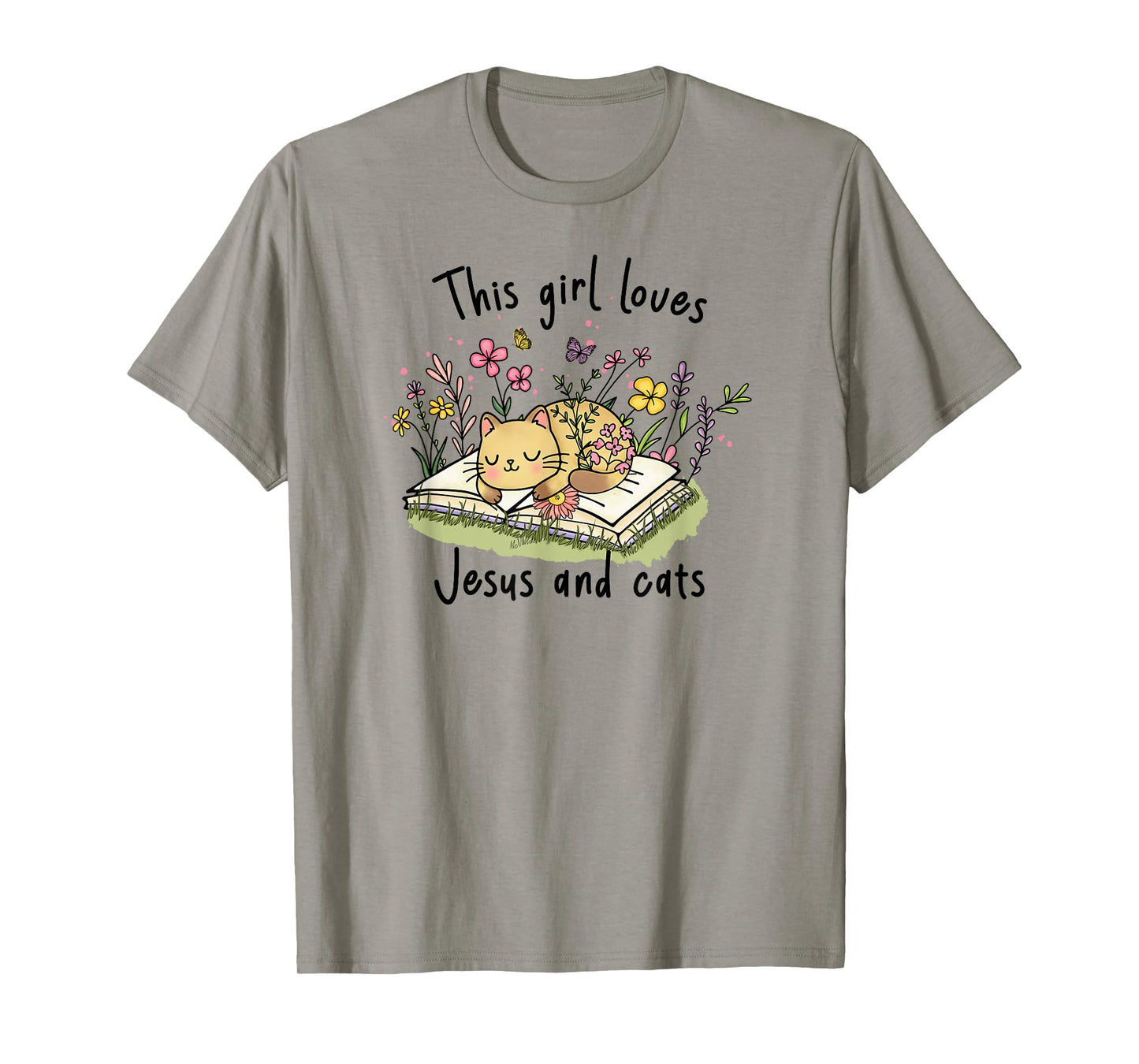 This Girl Loves Jesus And Cats Cute Christian T-Shirt