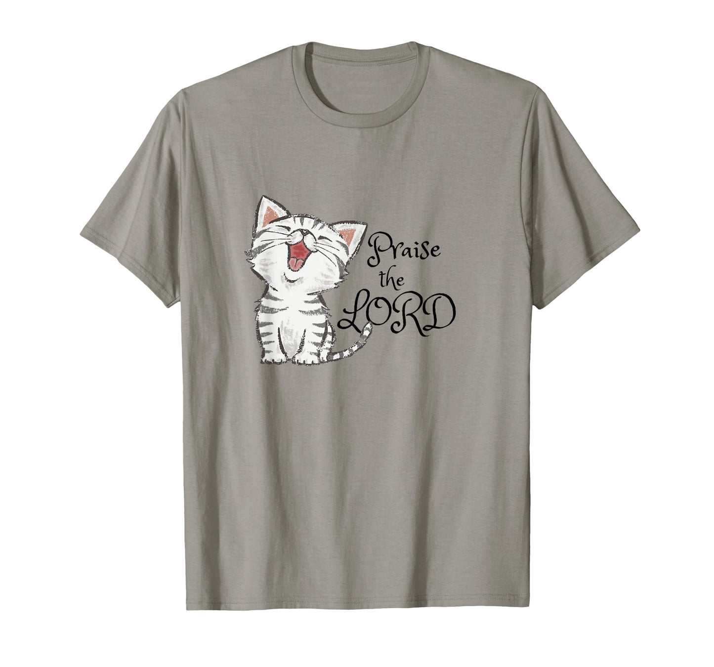 Christian scripture gift with cute cat, Praise The Lord T-Shirt