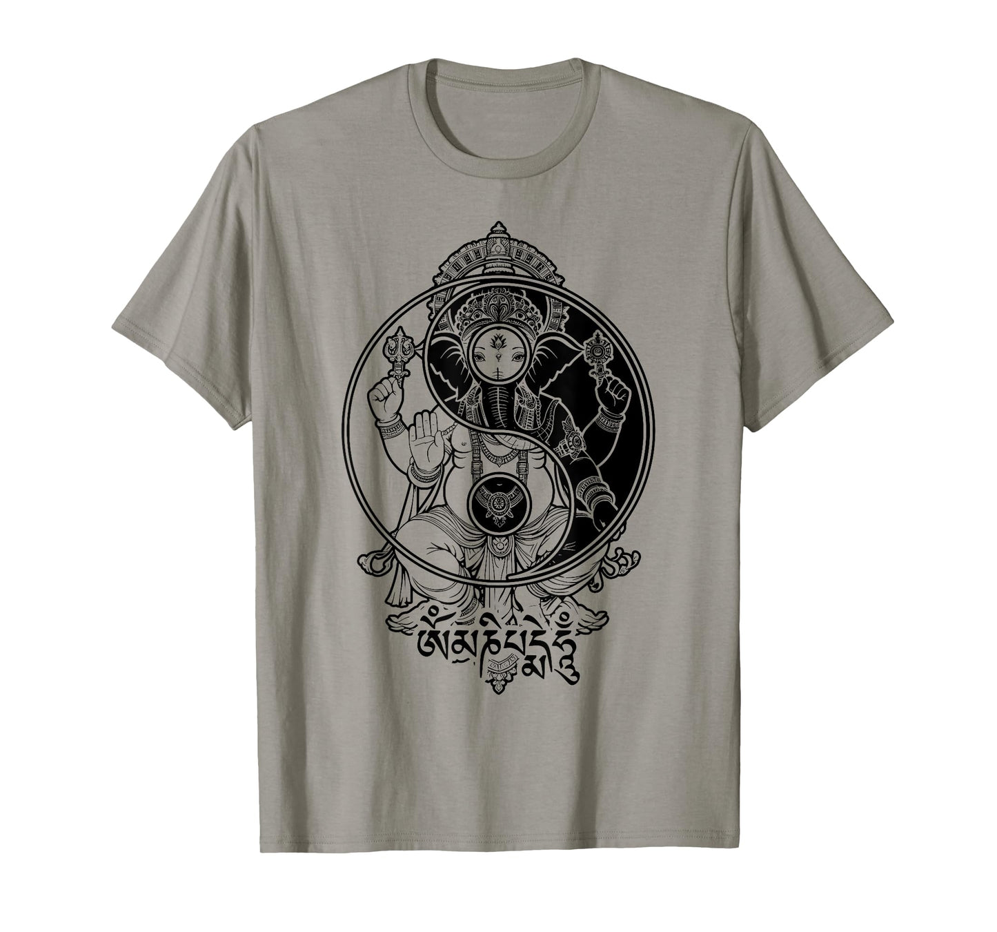Yoga Elephant God Ganesh Ganesha Indian Yin Yang Symbol T-Shirt