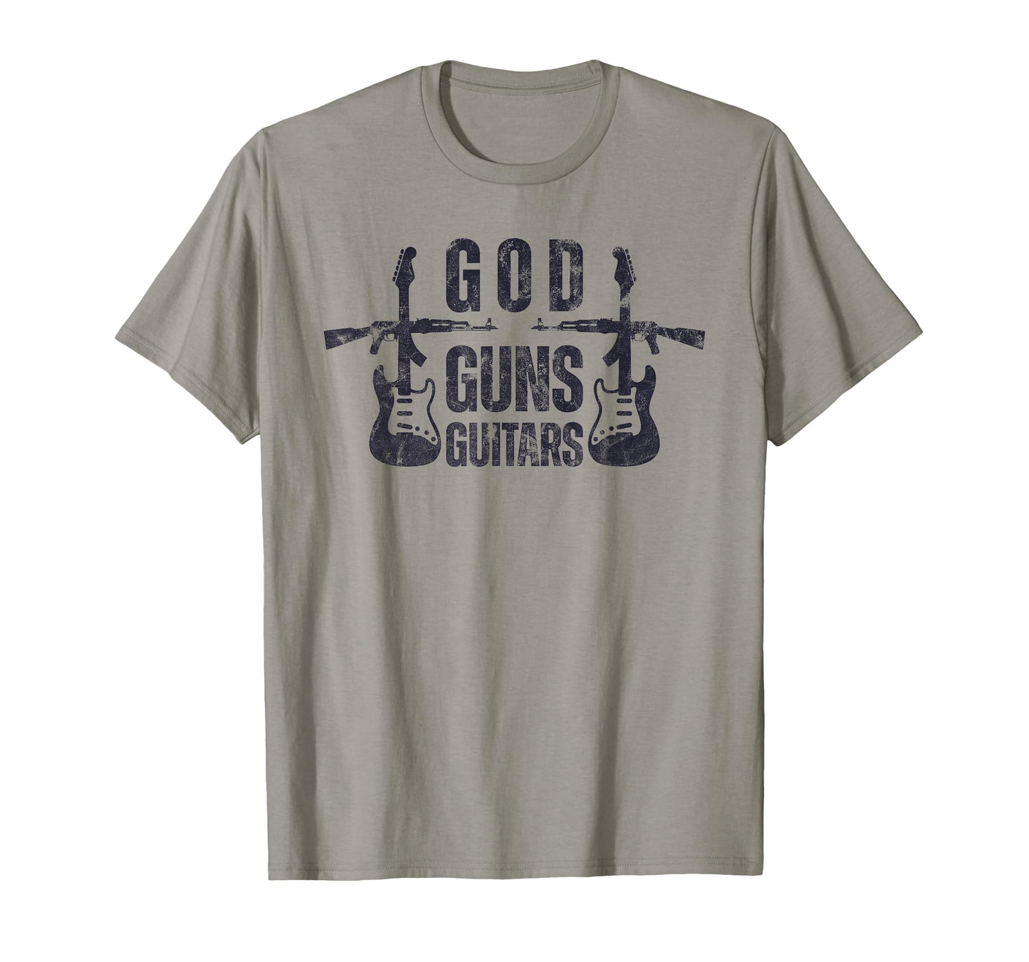 God Guns Guitar Funny Christian Guitar Lover T-Shirt