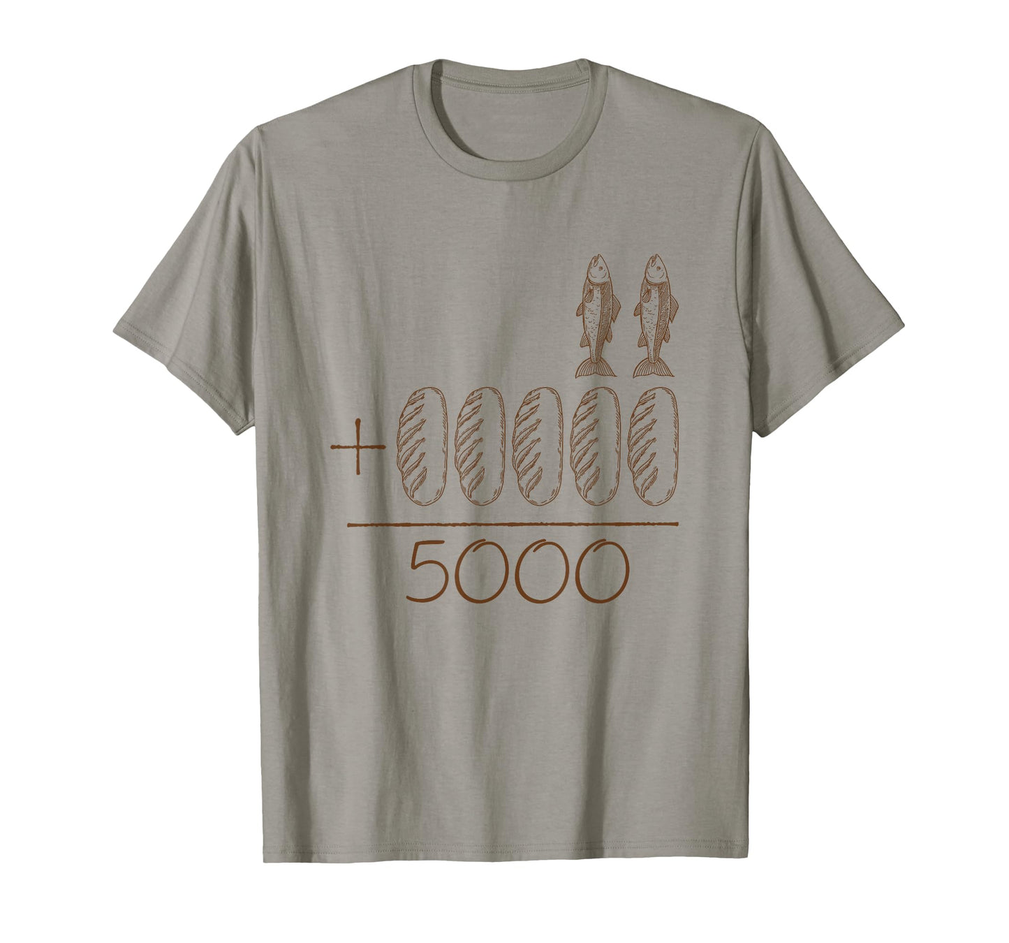 2 Fishes 5 Breads Jesus Feeding The 5000 Christian Bible T-Shirt