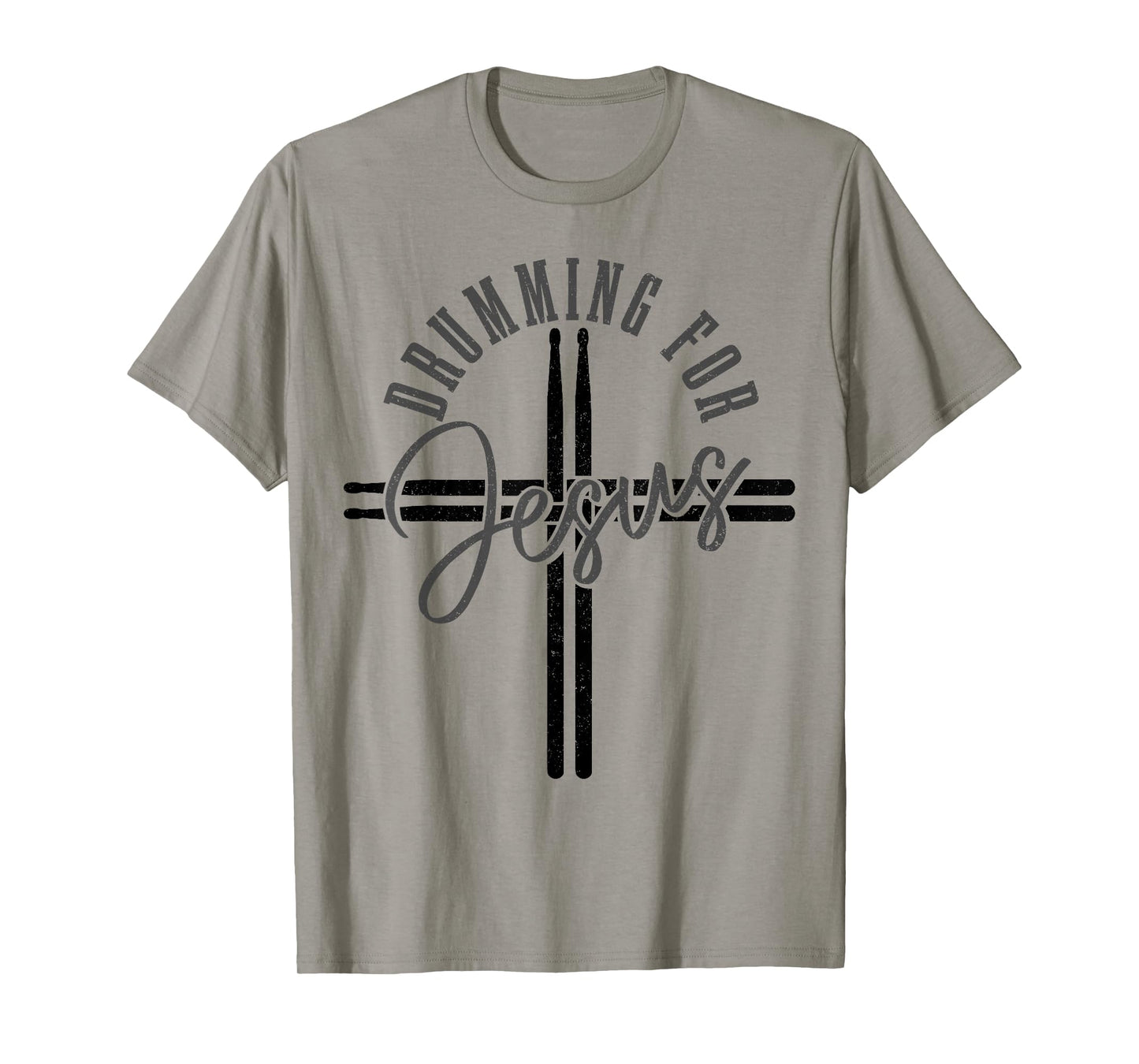 Drumming For Jesus Drum Sticks Cross Christian Drummer T-Shirt