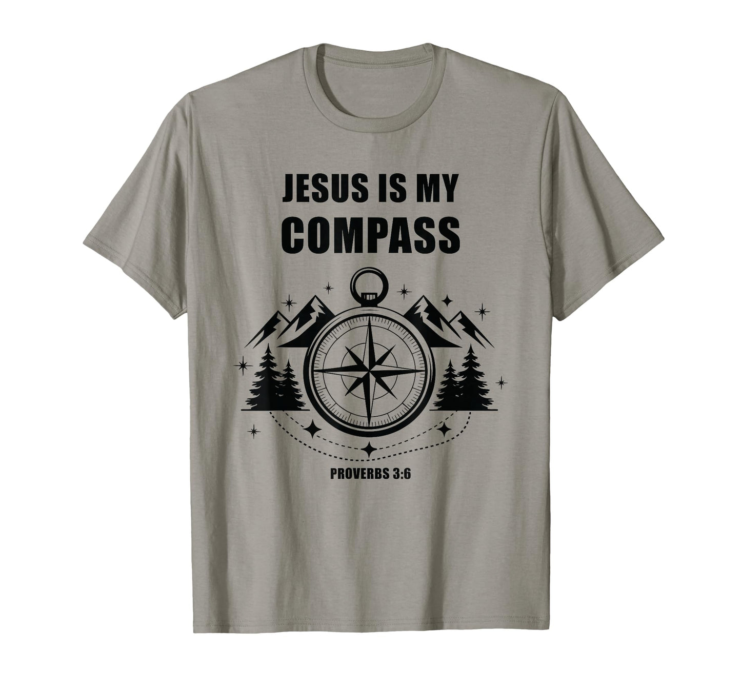 Jesus is My Compass – Proverbs 3:6 Christian Faith Camping T-Shirt