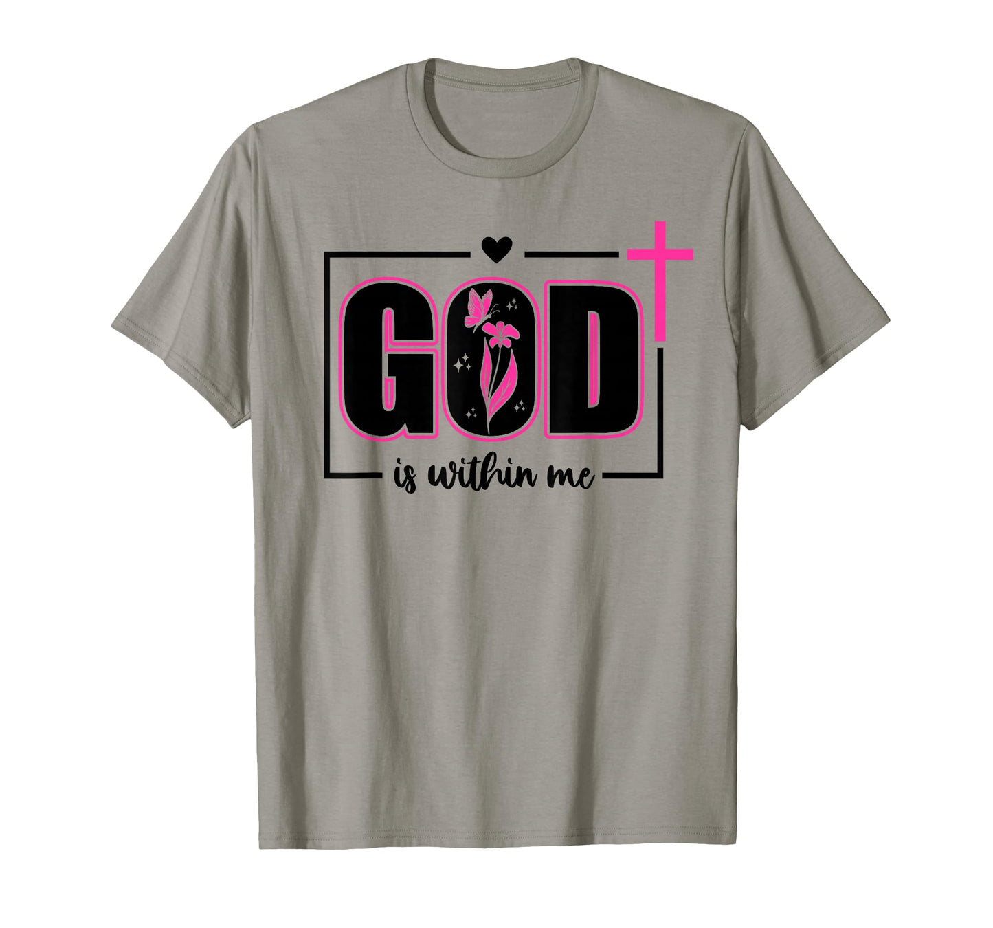 God is Within Me Will I Not Fall Pink Psalm 46:5 Bible Verse T-Shirt