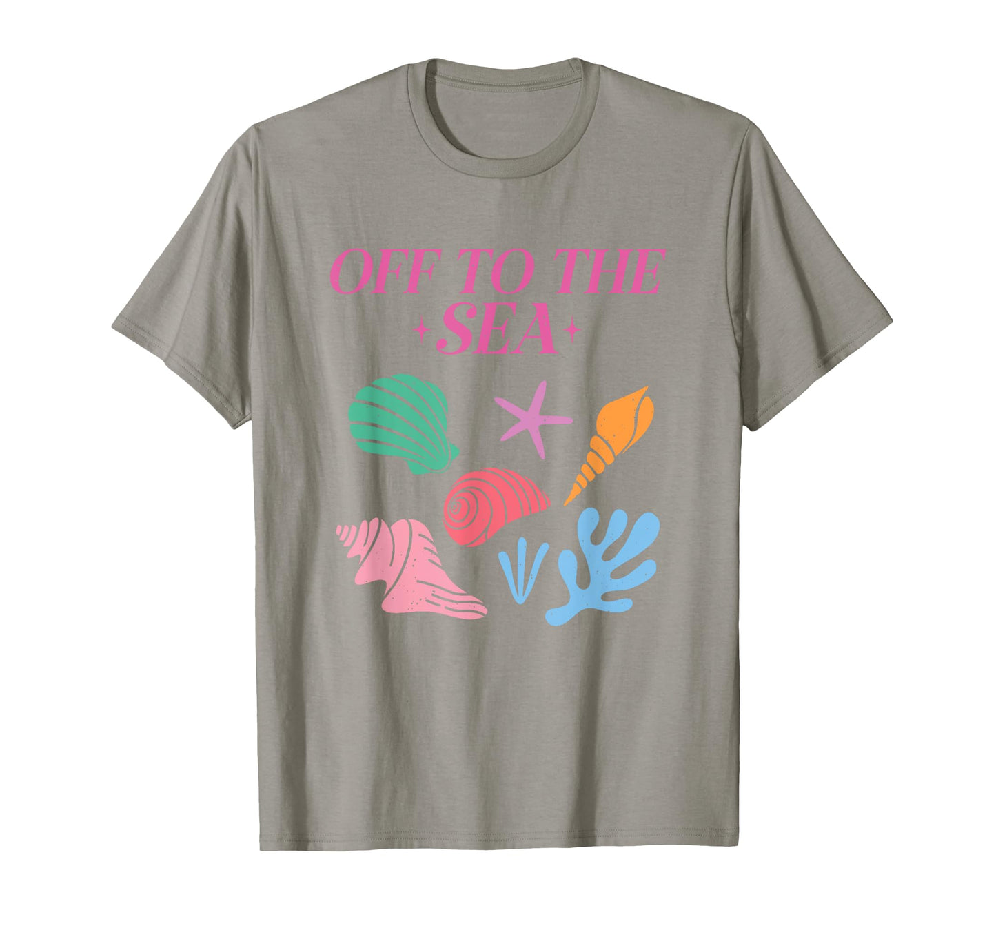 Off To The Sea Summer Cute Beach Colorful Seashells Starfish T-Shirt for Men Women Girls Kids