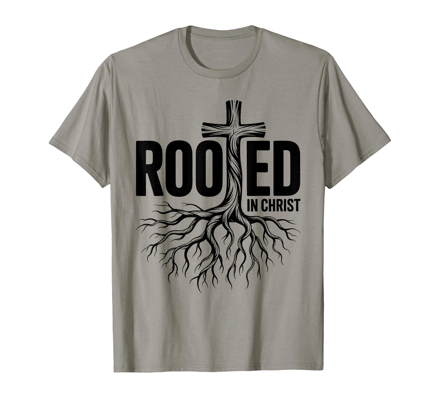 Rooted in Christ Jesus Christian Faith Cross T-Shirt