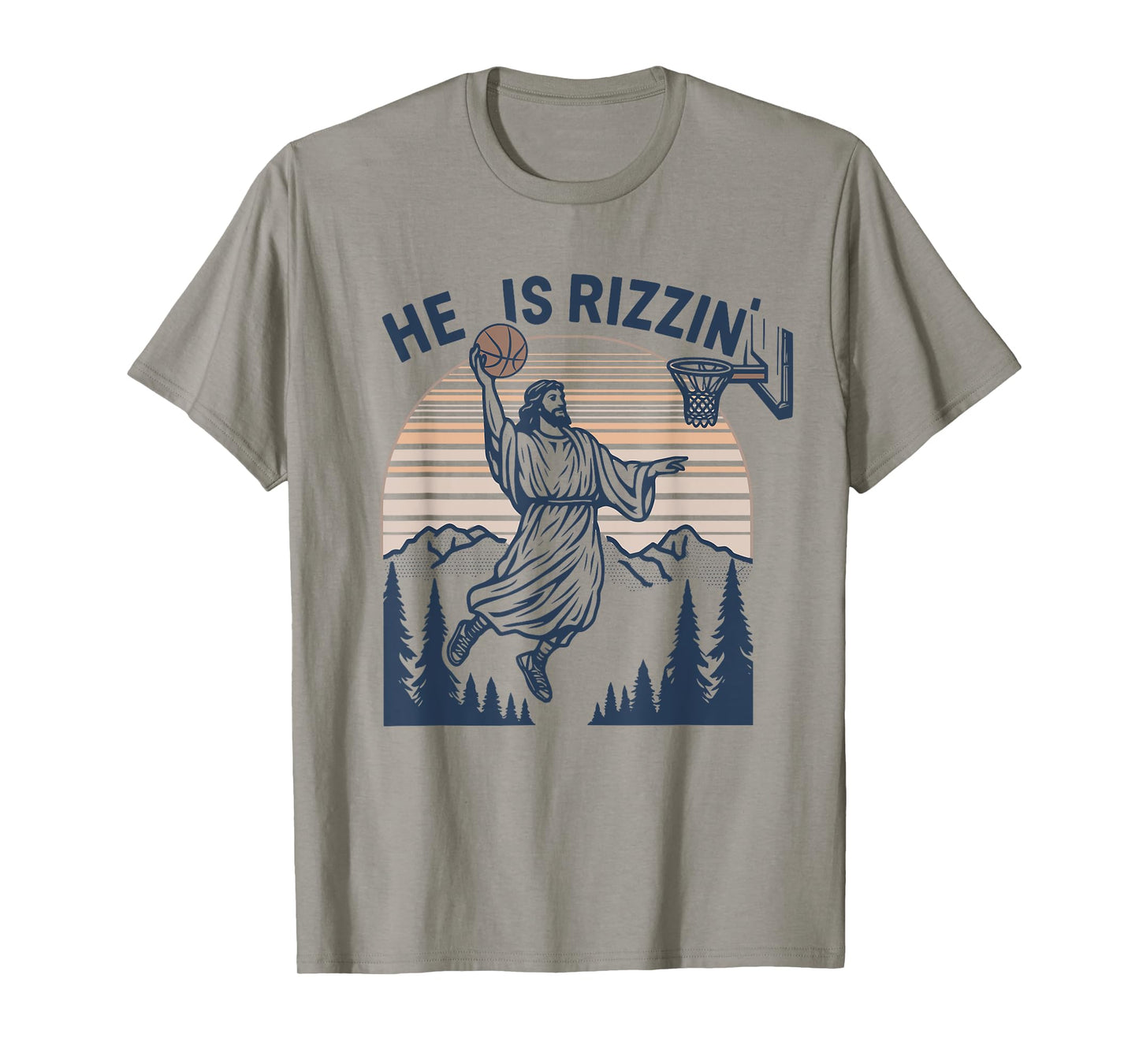 Vintage Christian Faith Jesus Basket Ball He Is Rizzin' T-Shirt