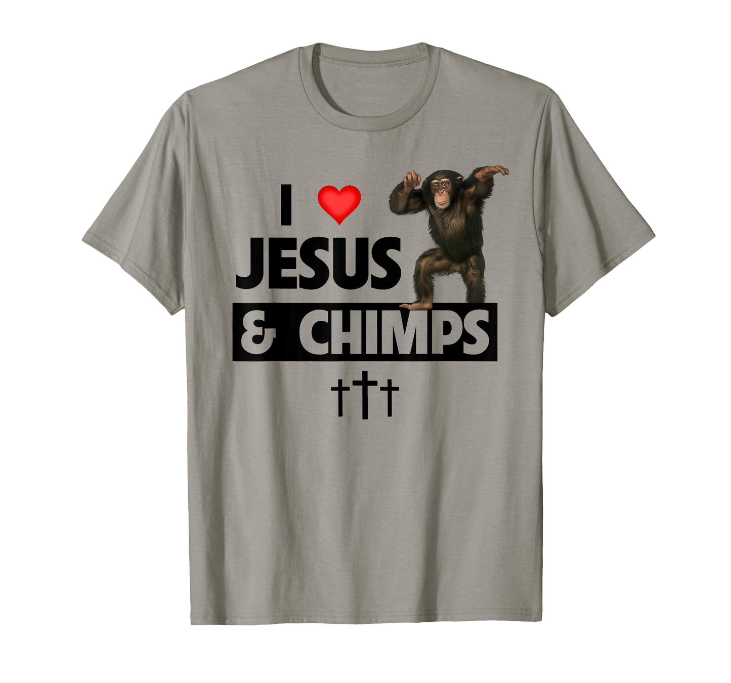 I Love Jesus and Chimps Christian Chimpanzee Monkey Lovers T-Shirt