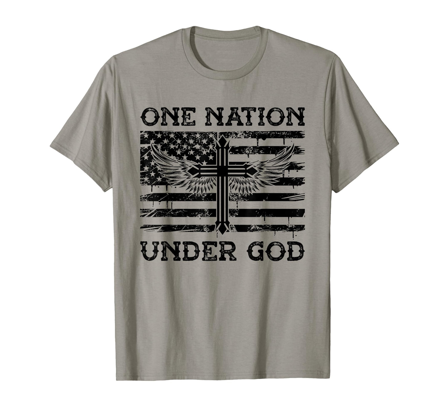 One Nation Under God Jesus Blessed American Flag T-Shirt