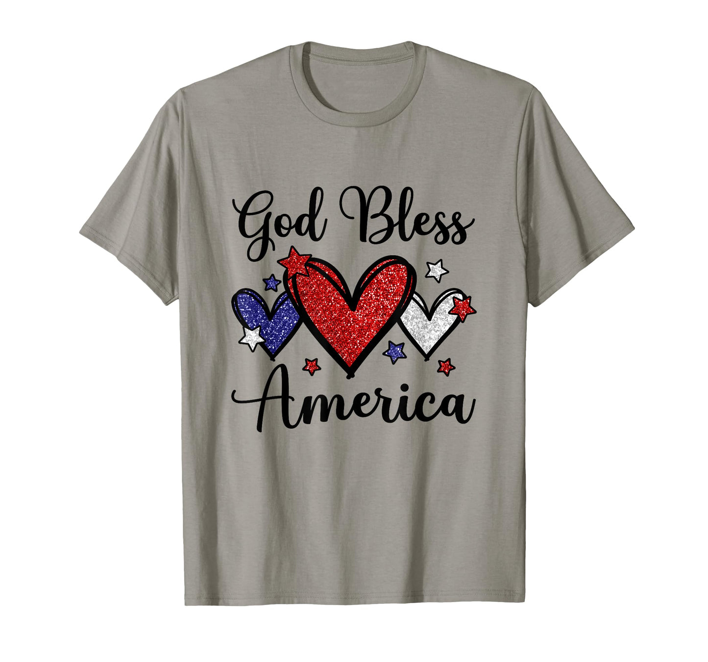 God Bless America Patriotic USA Flag Colors For Christians T-Shirt for Women Kids Men