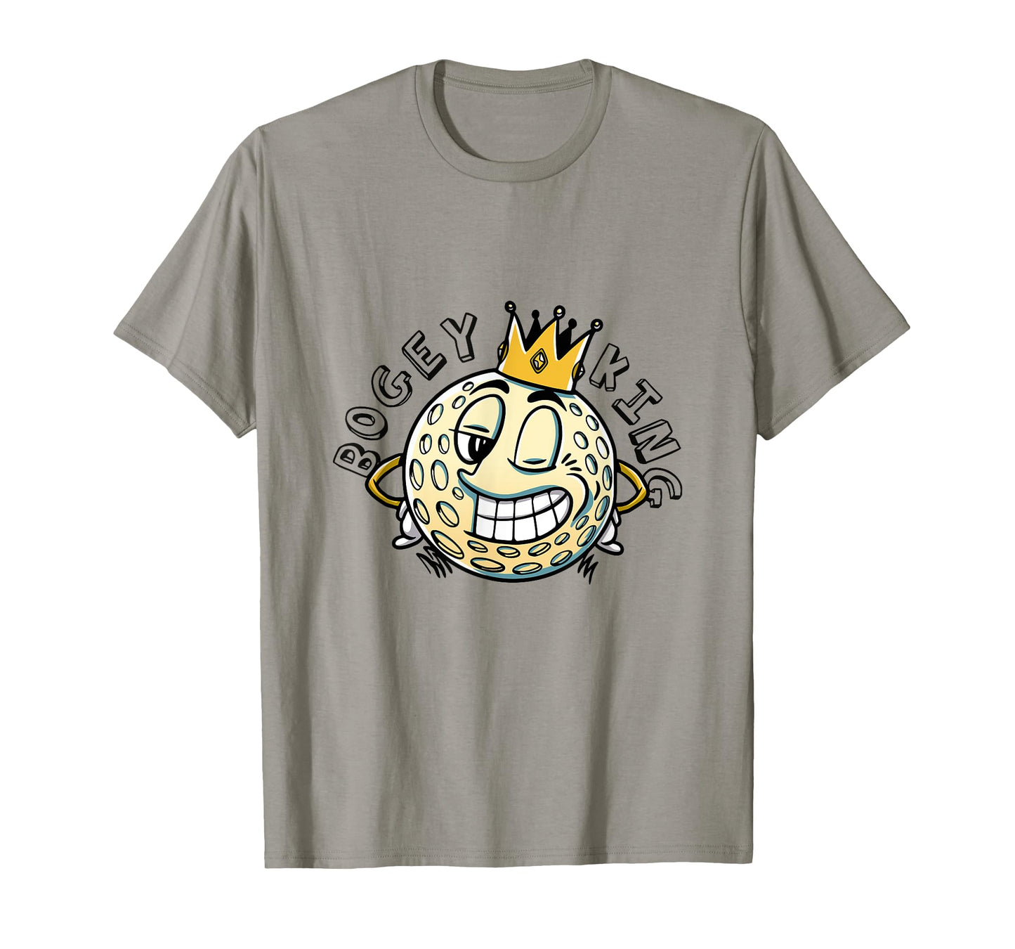 Bogey King Cartoon Golf Ball with Crown Funny Golf T-Shirt