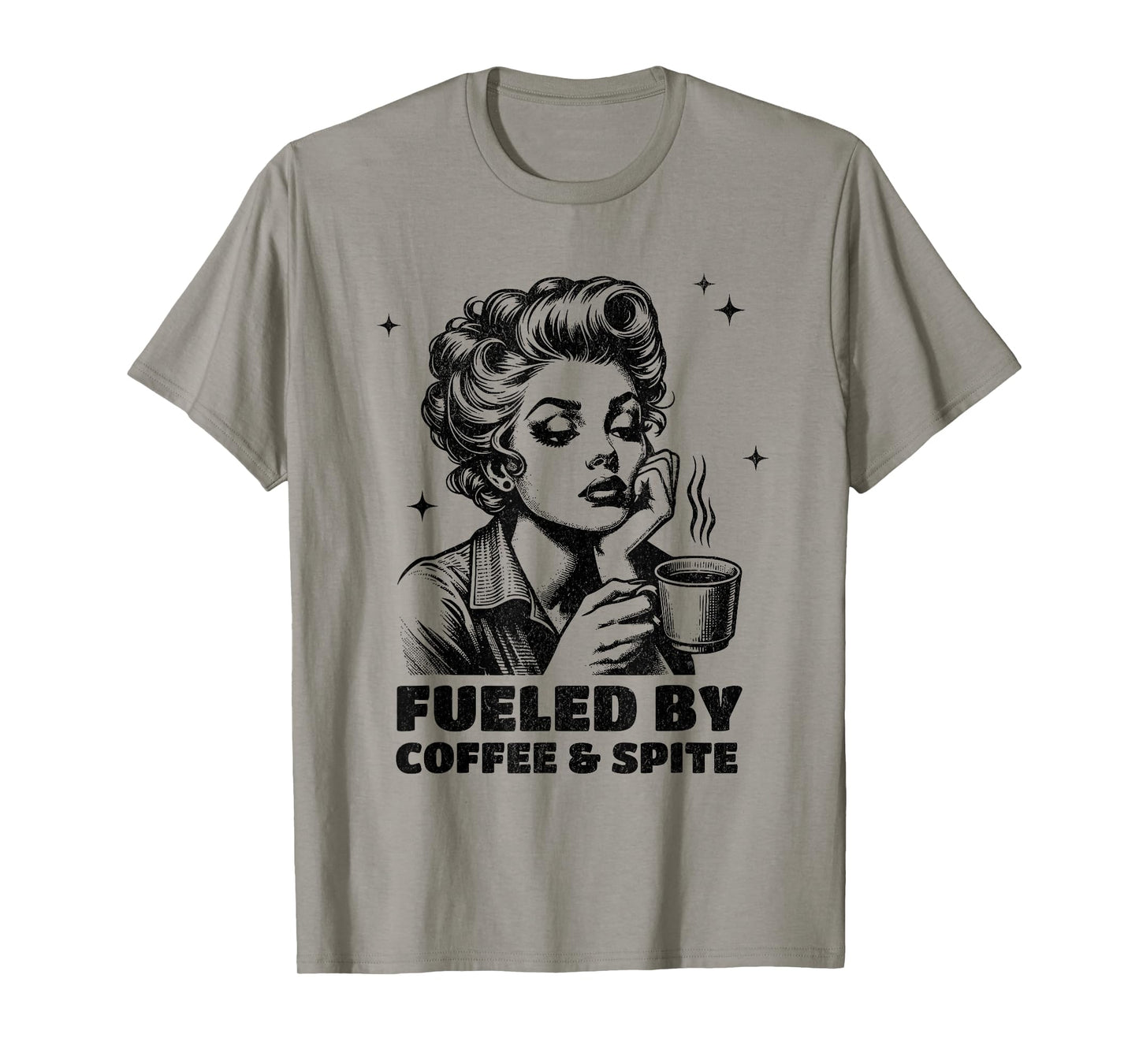 Snarky Sarcastic Retro Housewife Fueled By Coffee & Spite T-Shirt
