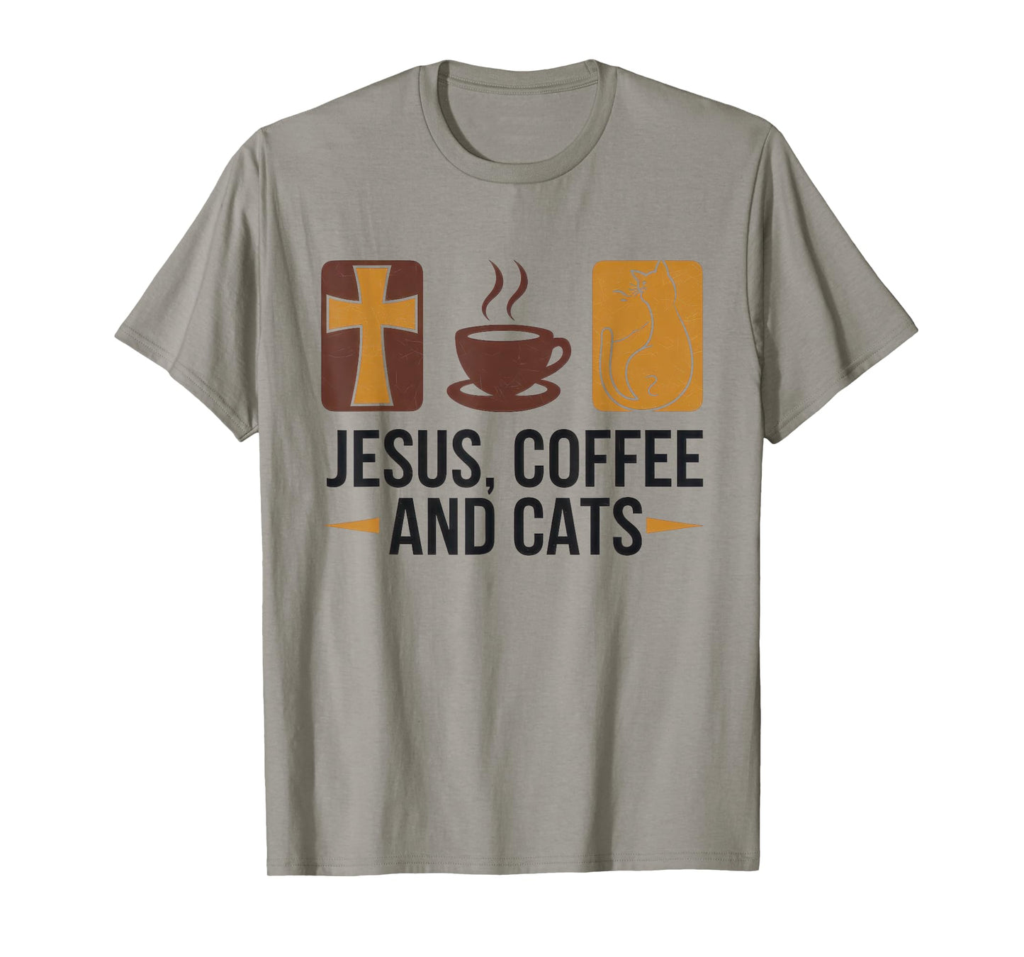 Jesus Coffee Cats Funny Cute Design Jesus Lovers Christian T-Shirt