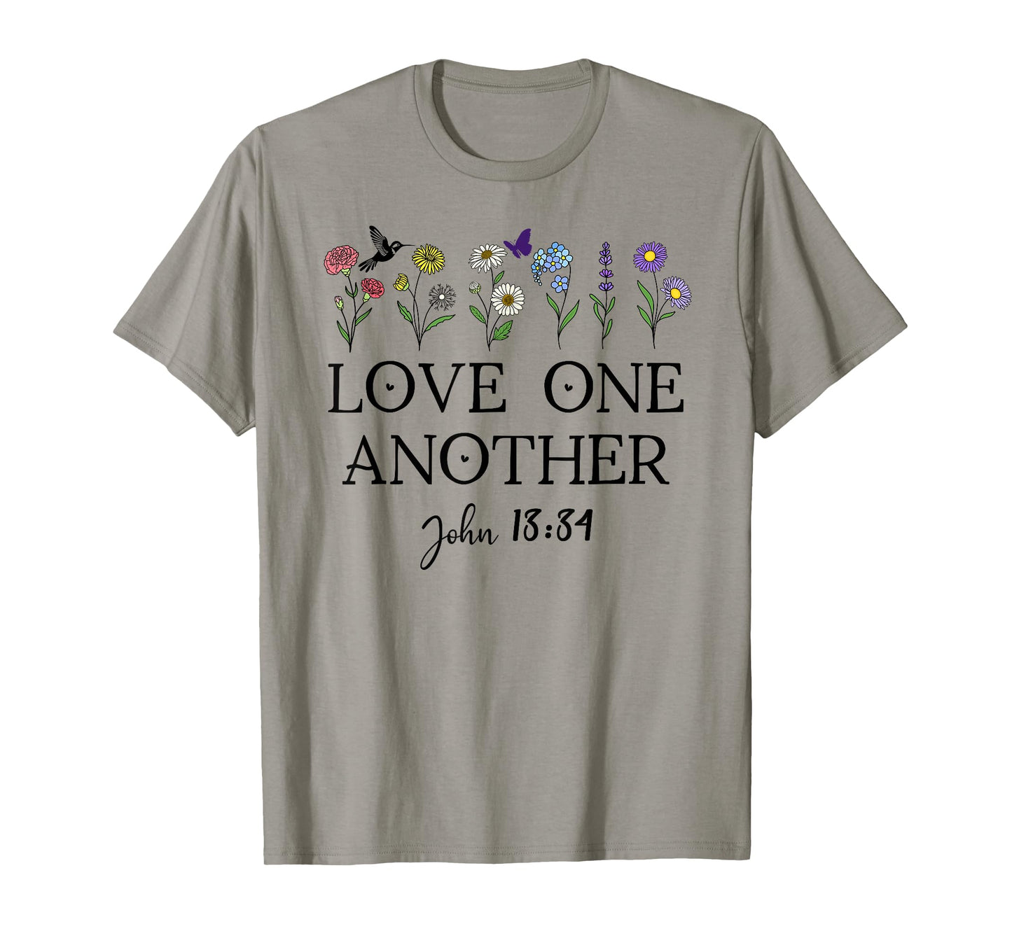 Love One Another Daisy Boho Christian Bible Verse John 13:34 T-Shirt