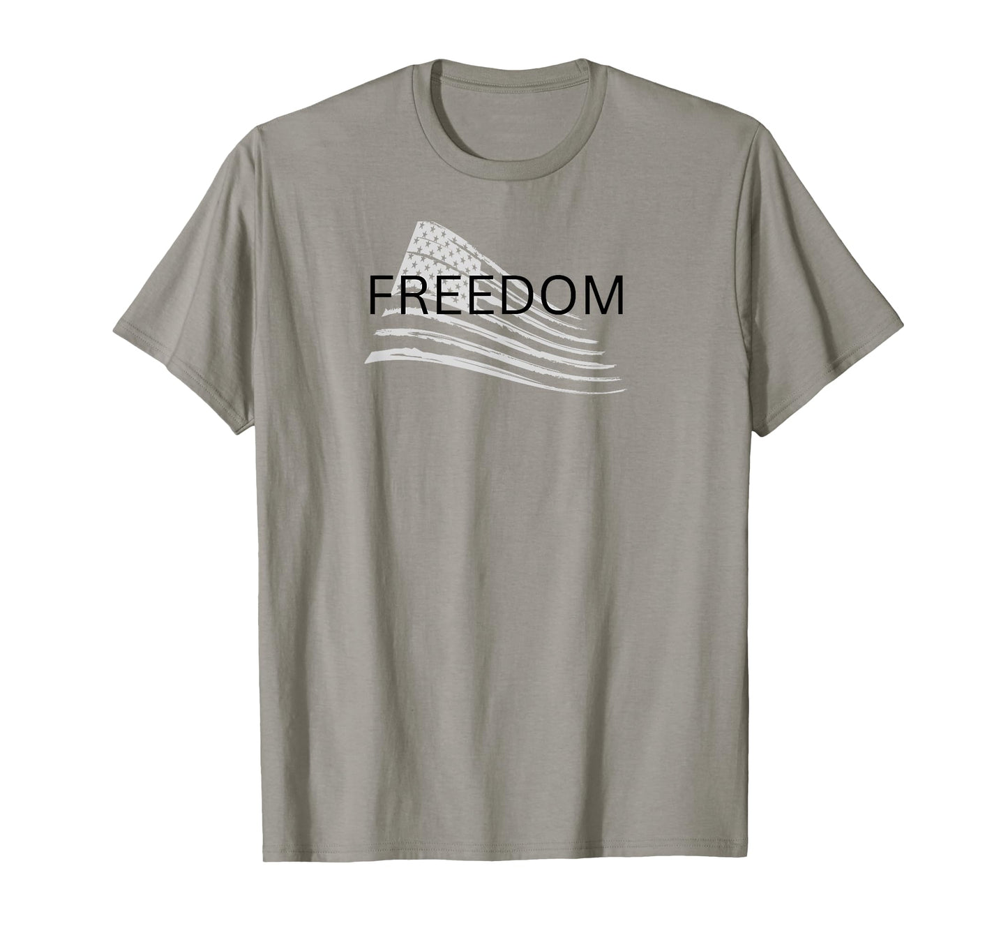 Freedom Text Christian, Patriotic Flag Faith Blk Txt T-Shirt