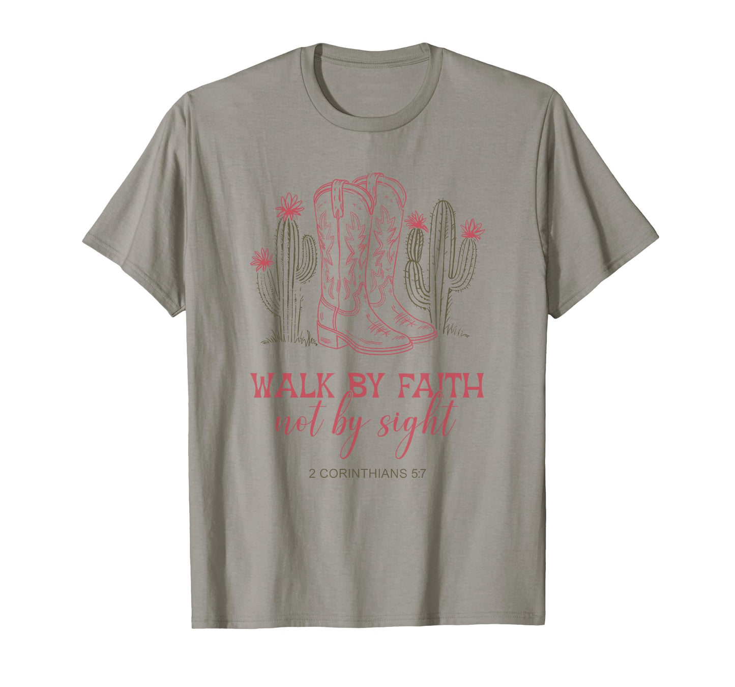 Walk By Faith Not By Sight Cowgirl Western Christian T-Shirt