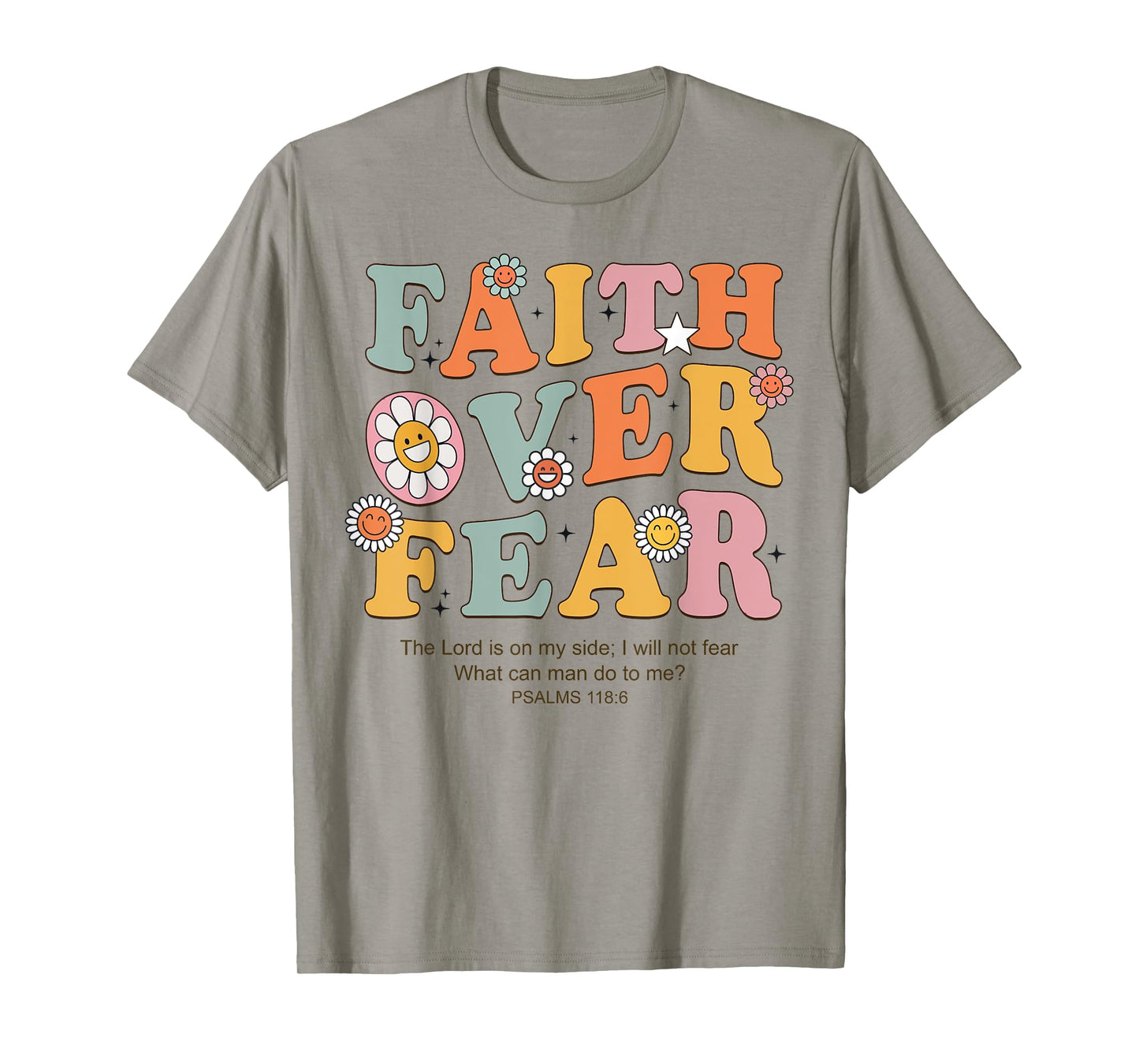 Jesus Faith Over Fear Christian Cross God Faith Bible Pray T-Shirt
