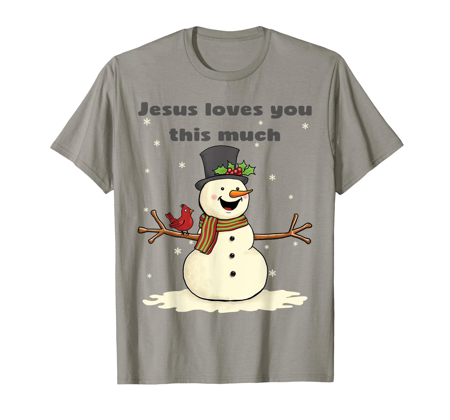 Cute Christian Christmas Snowman Jesus Loves You T-Shirt