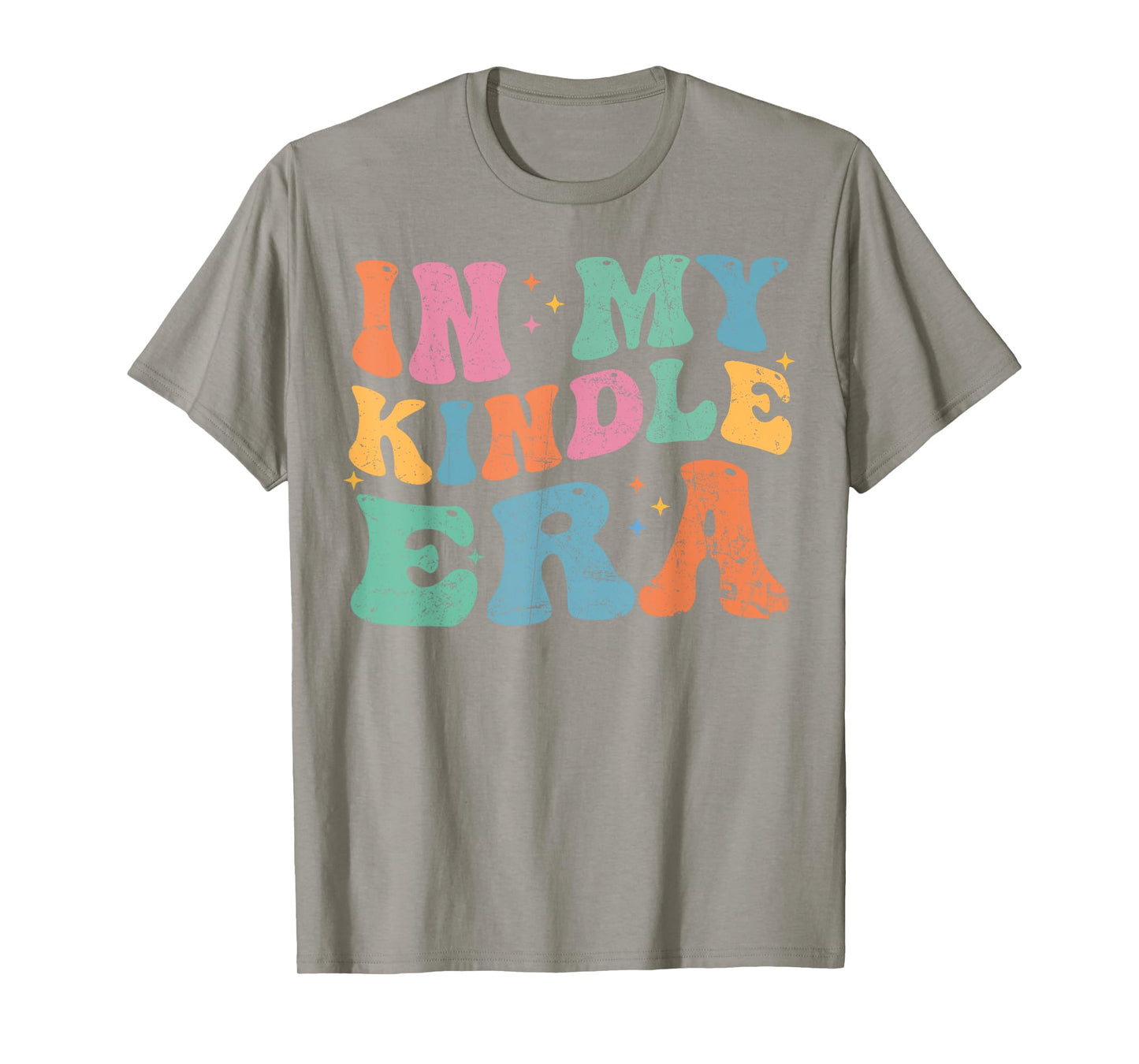 In My Kindle Era Bookish Aesthetic Pastel Colors Quote Retro T-Shirt