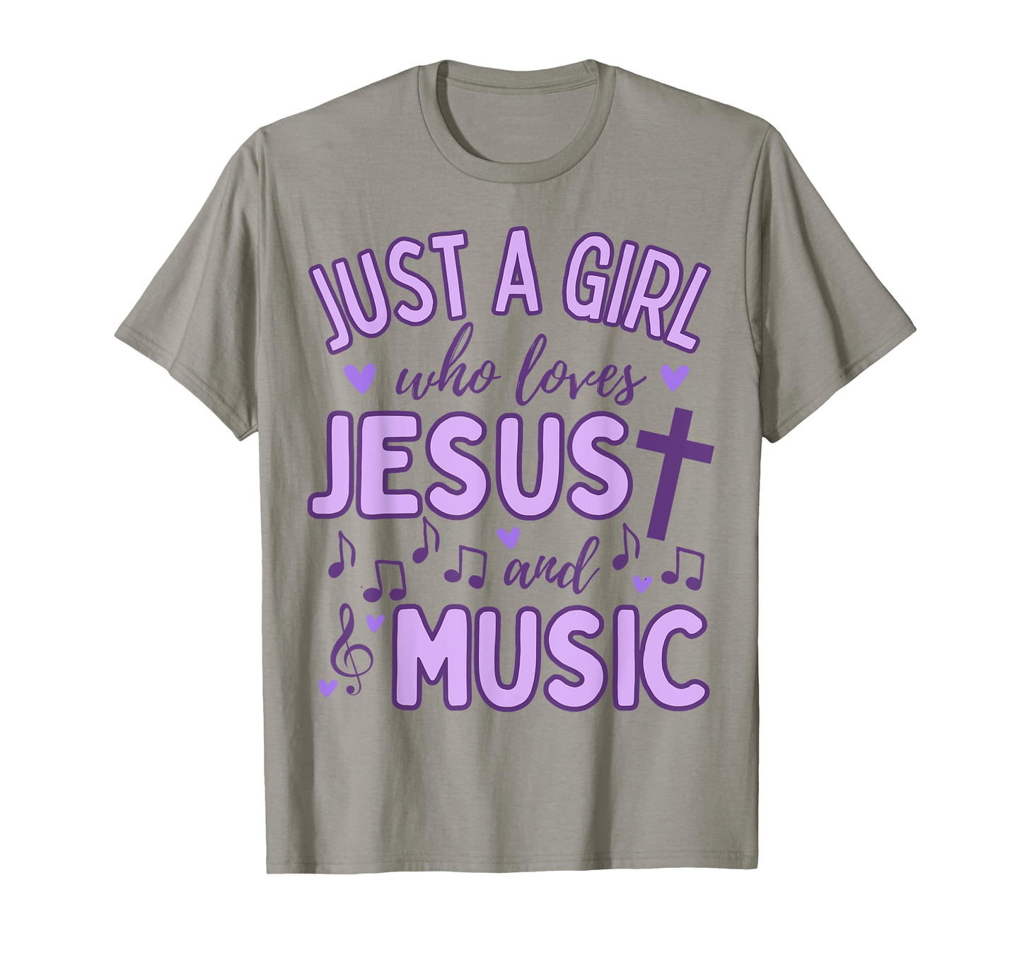 Just A Girl Who Loves Jesus and Music Christian Funny T-Shirt