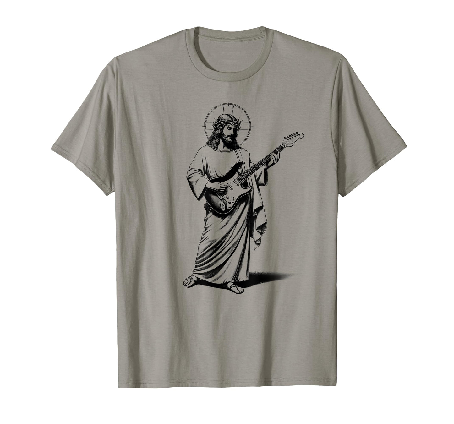 Funny Jesus Playing Electric Guitar Guitarist Christian Rock T-Shirt