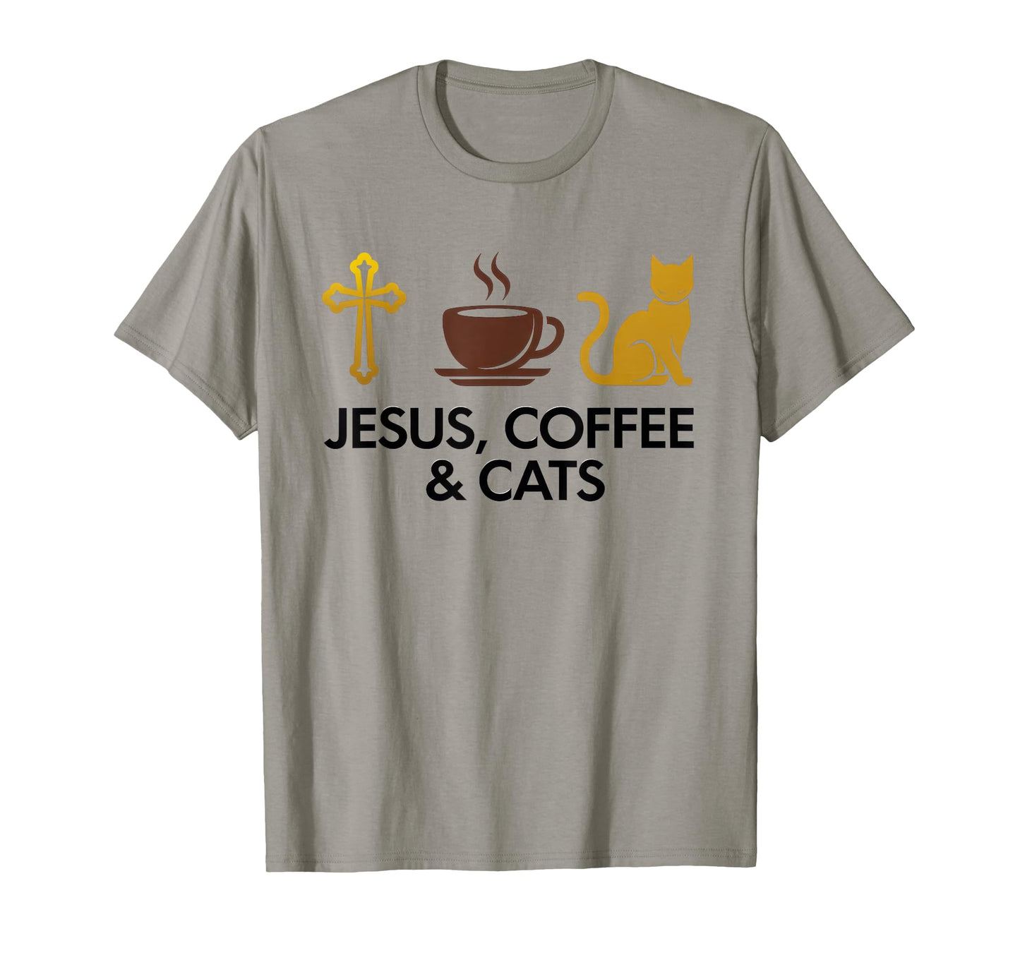 Jesus Coffee Cats Funny Cute Design Jesus Lovers Christian T-Shirt