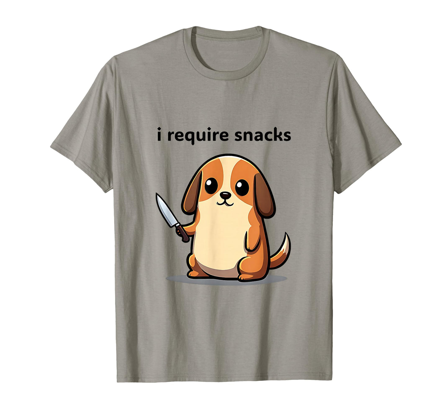 Funny Dog Meme I Require Snacks Cute Animal Design Men Women T-Shirt