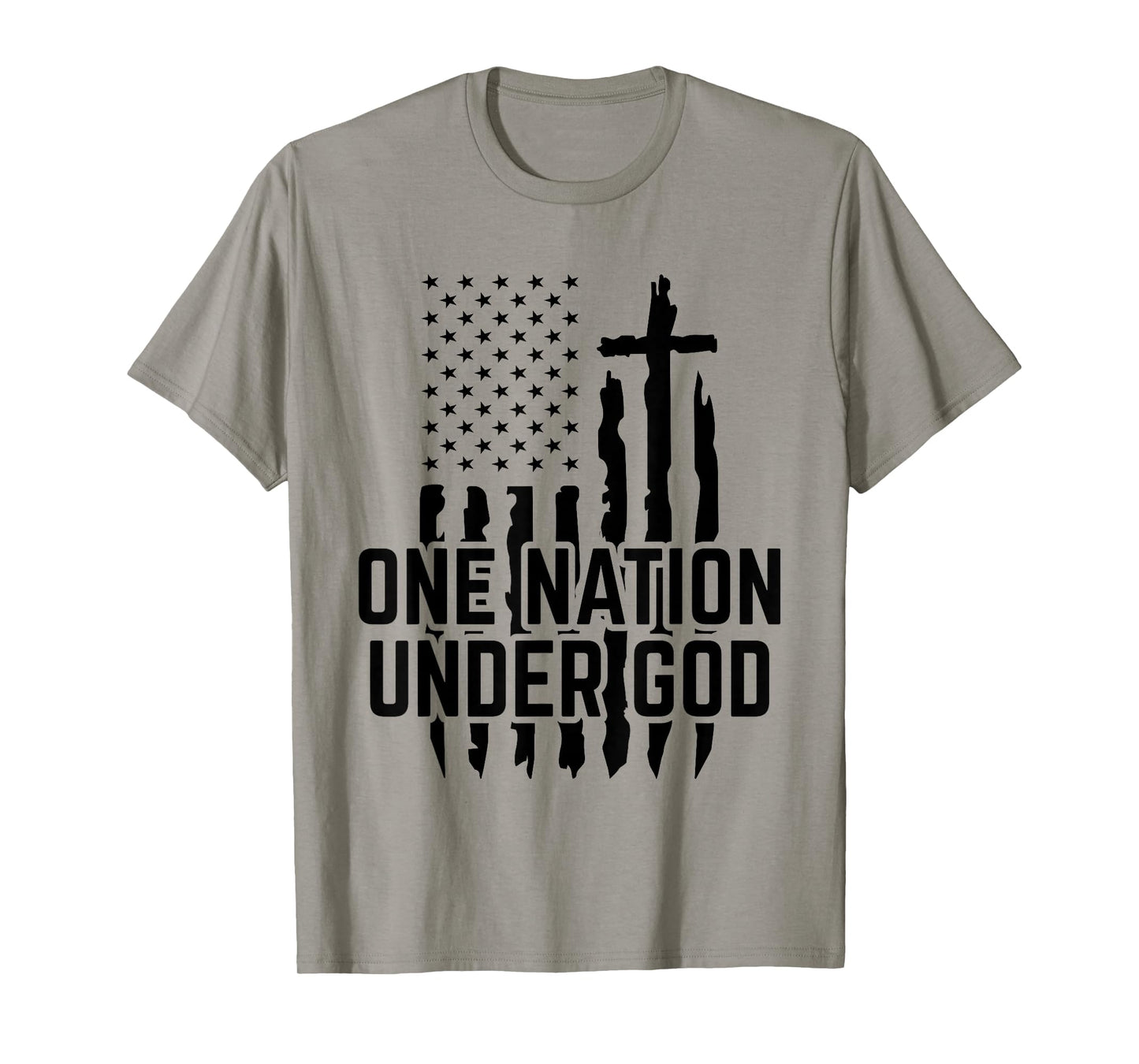 One Nation Under God Jesus Blessed American Flag T-Shirt